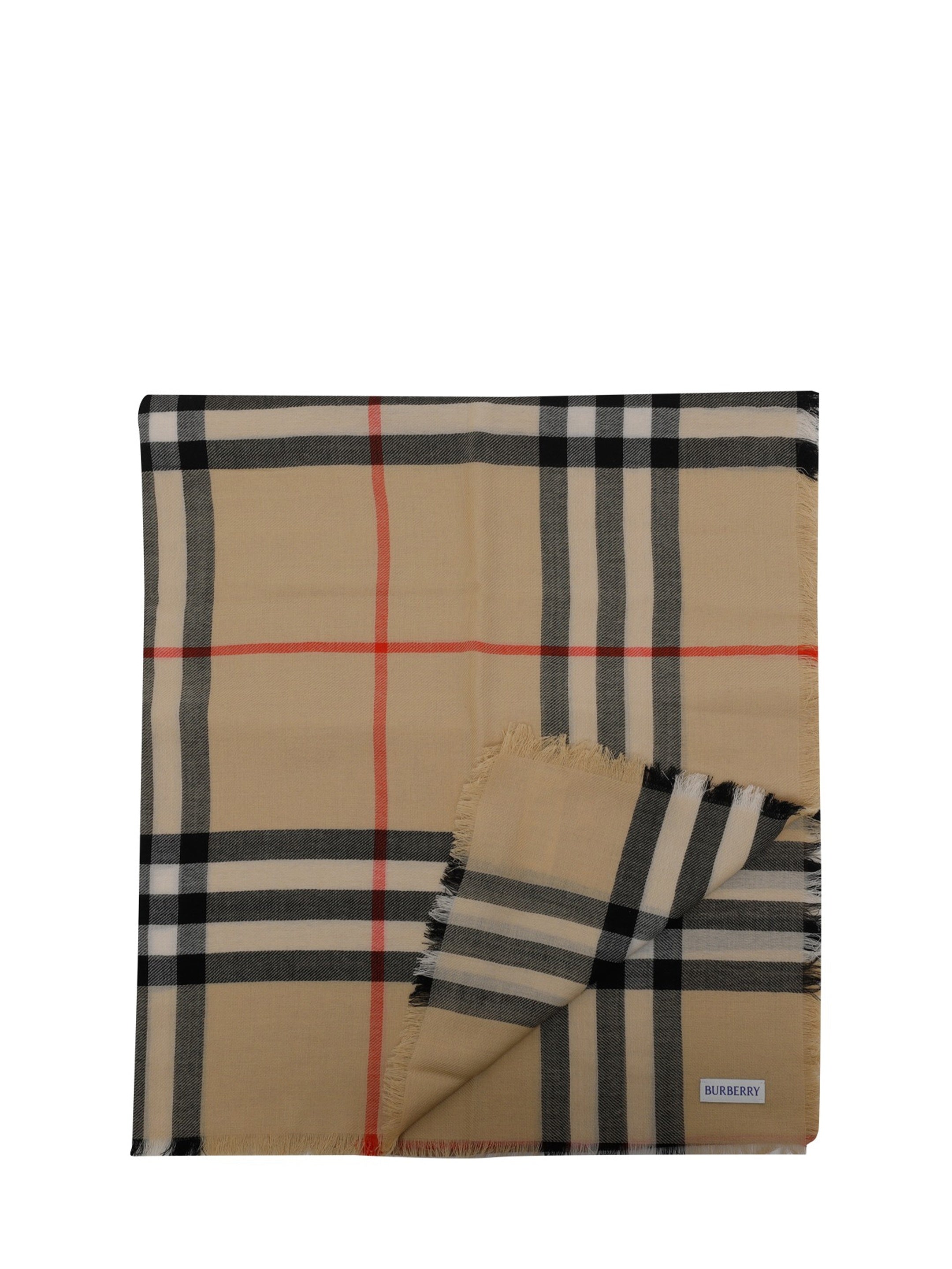 Check wool scarf