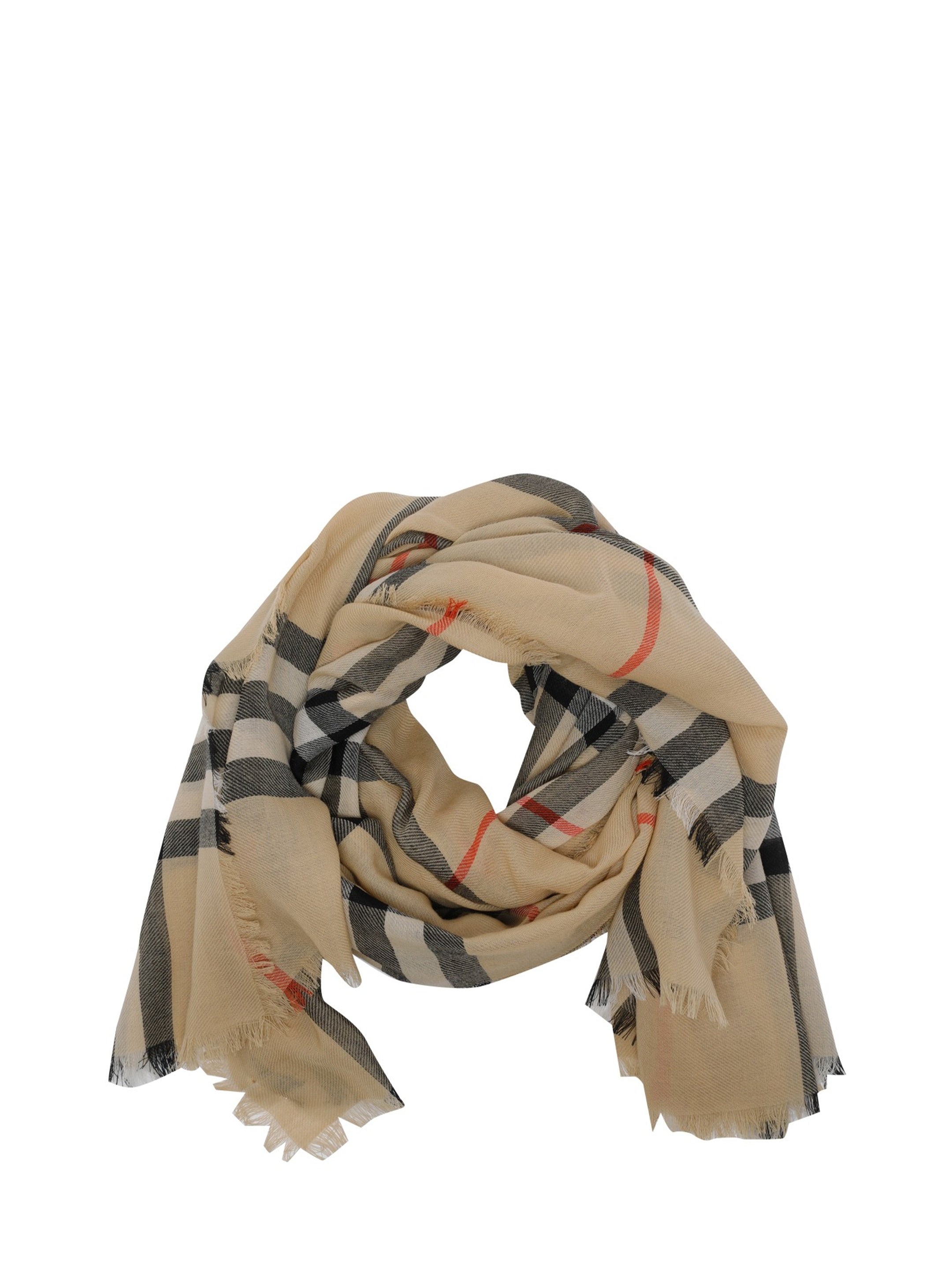 Check wool scarf