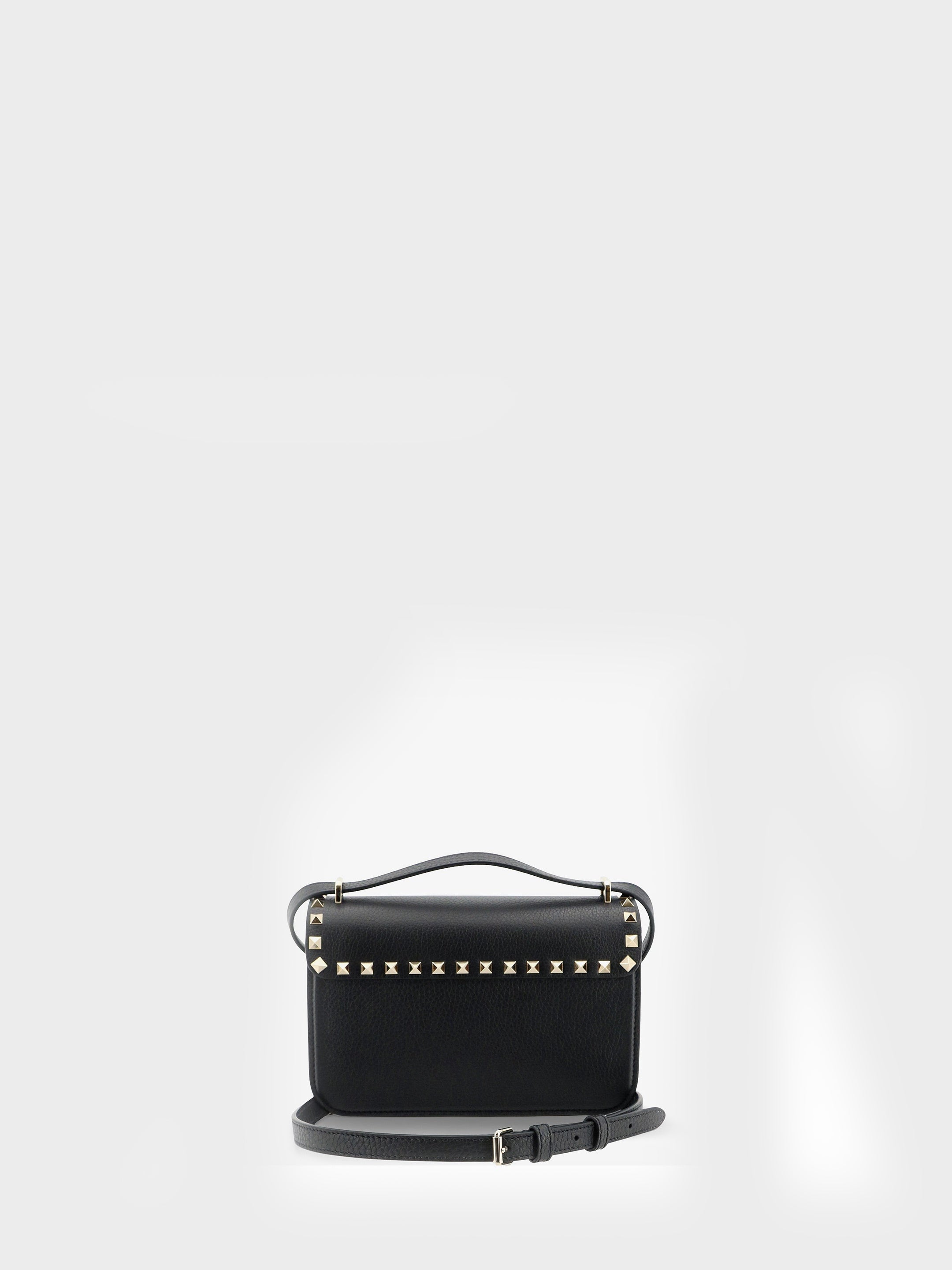 Grained calfskin small Rockstud crossbody bag