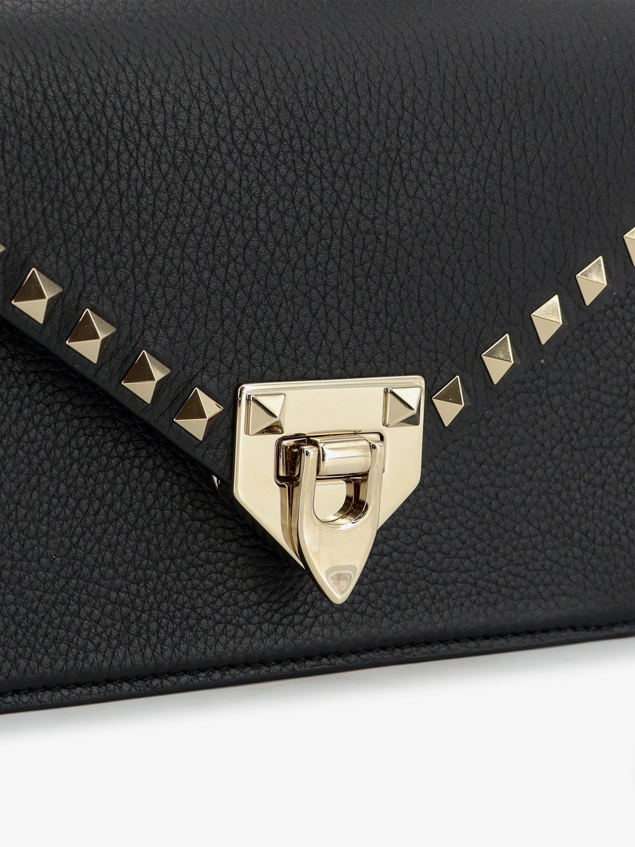 Grained calfskin small Rockstud crossbody bag