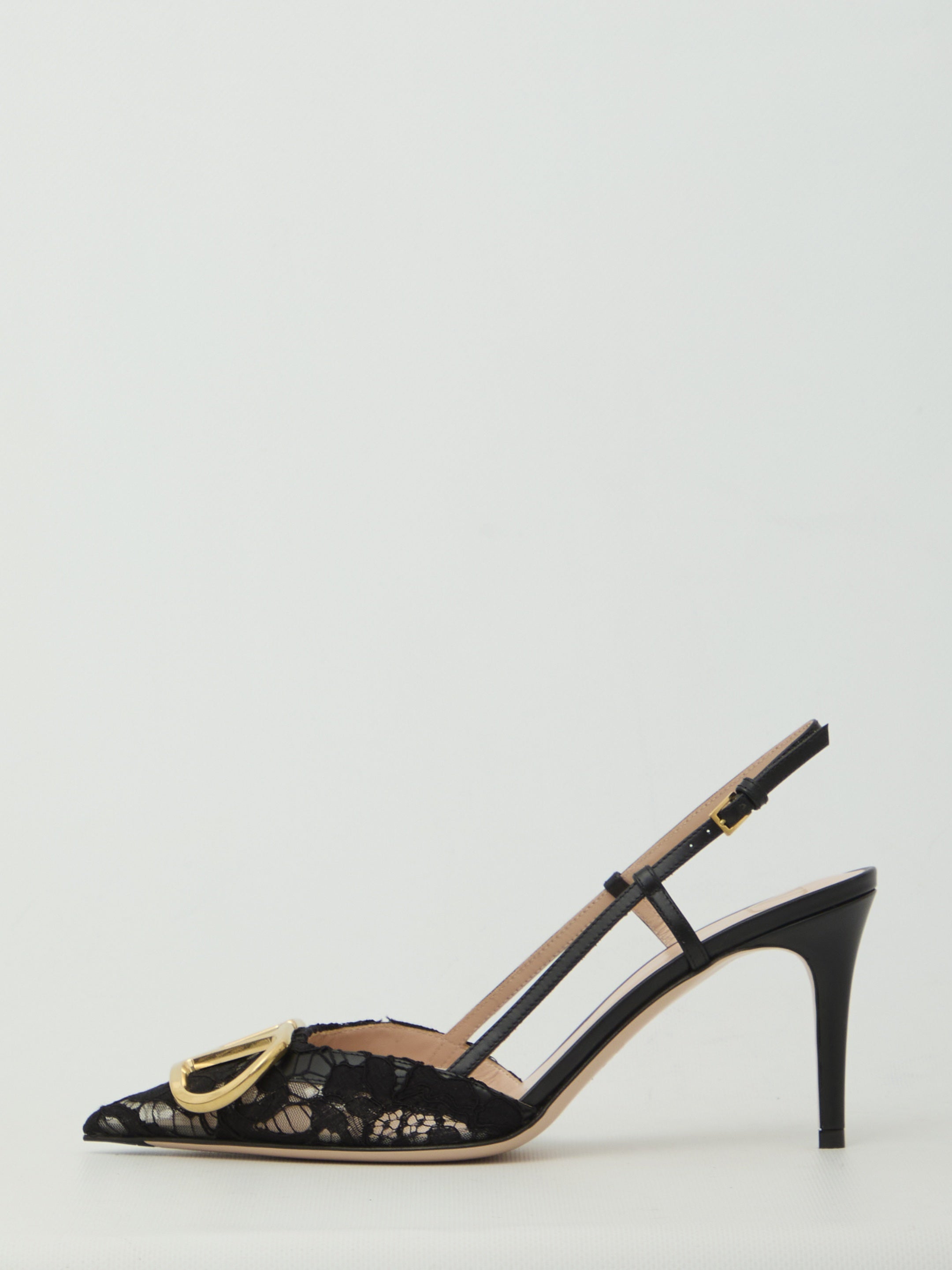 VLogo Signature slingback pumps in lace