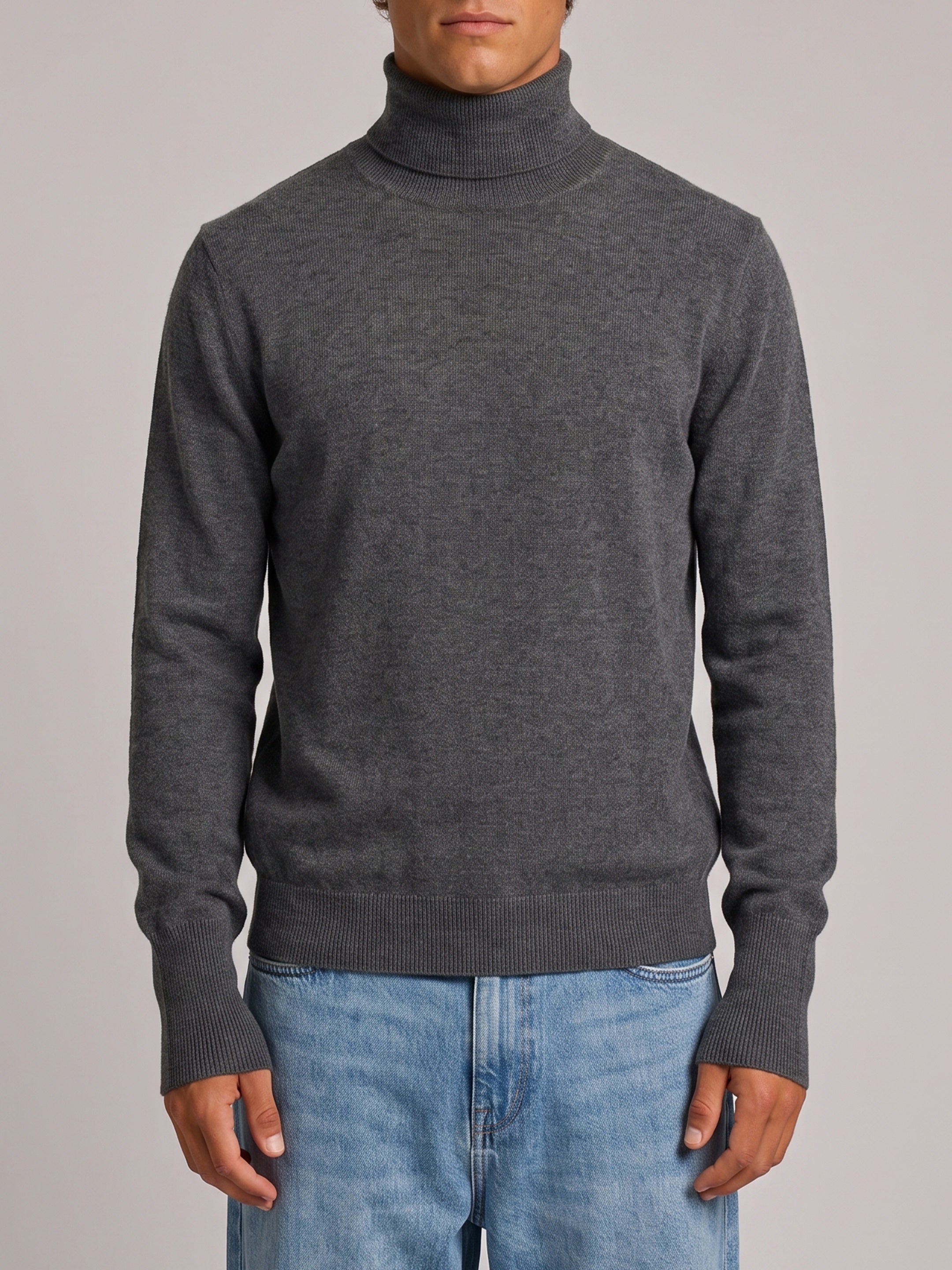 Derby grey cashmere turtleneck