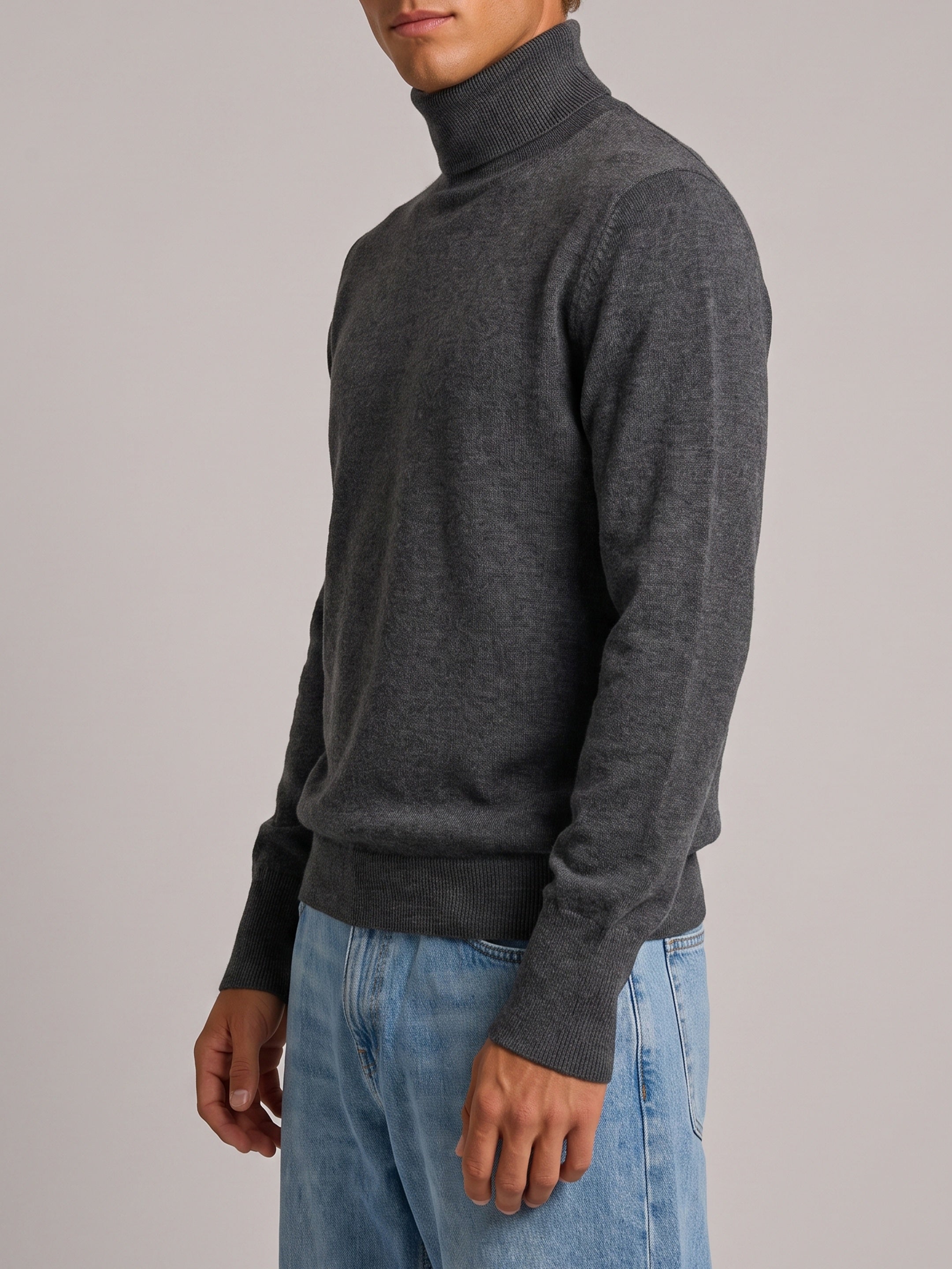 Derby grey cashmere turtleneck