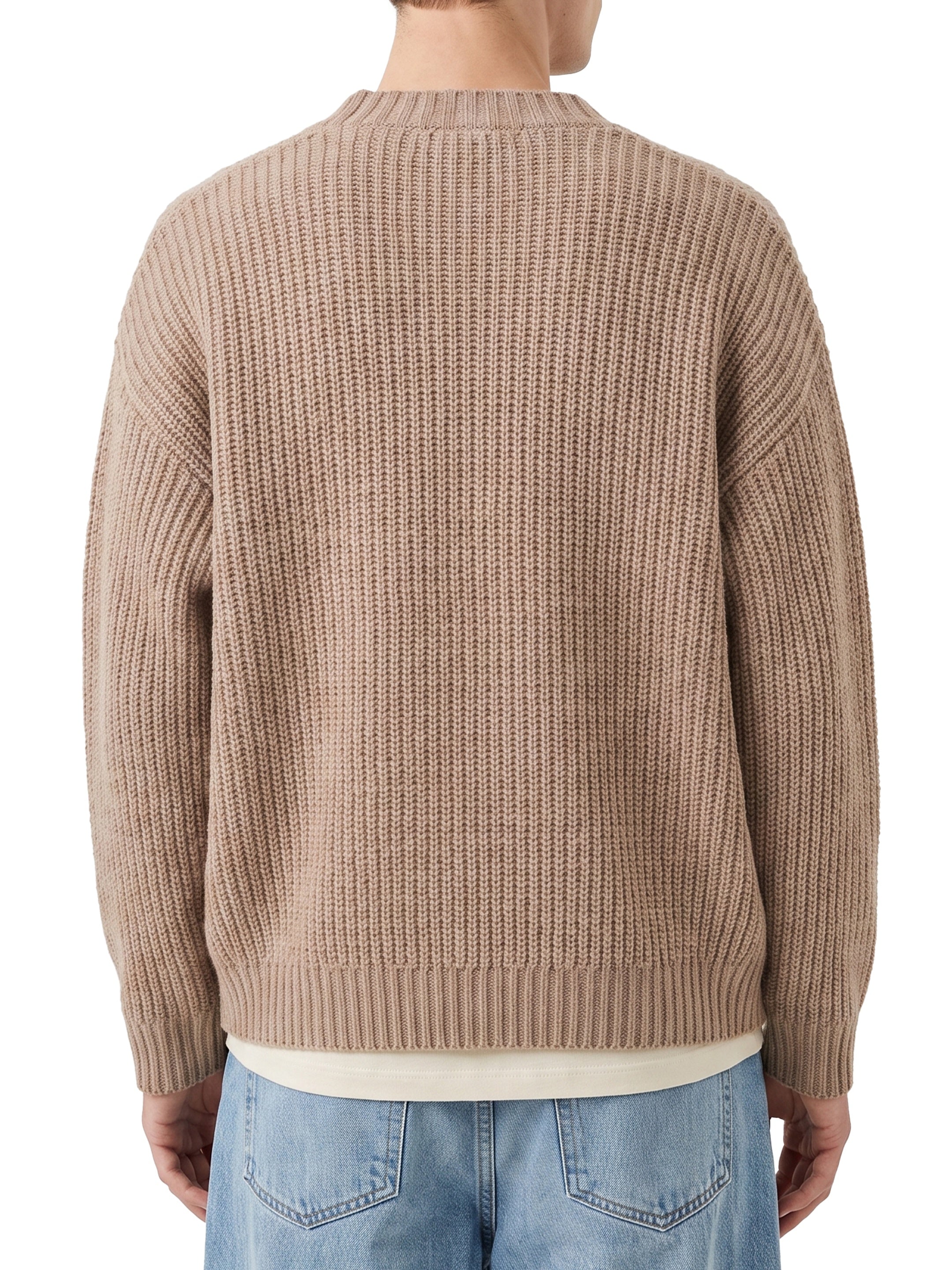 Rope wool cardigan over