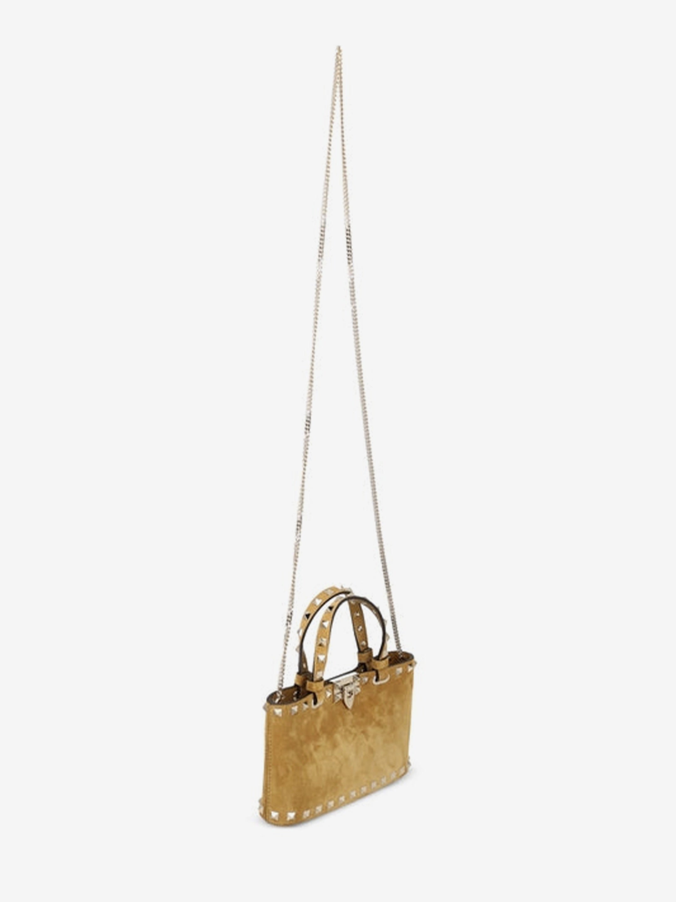 Rockstud mini suede shopping bag
