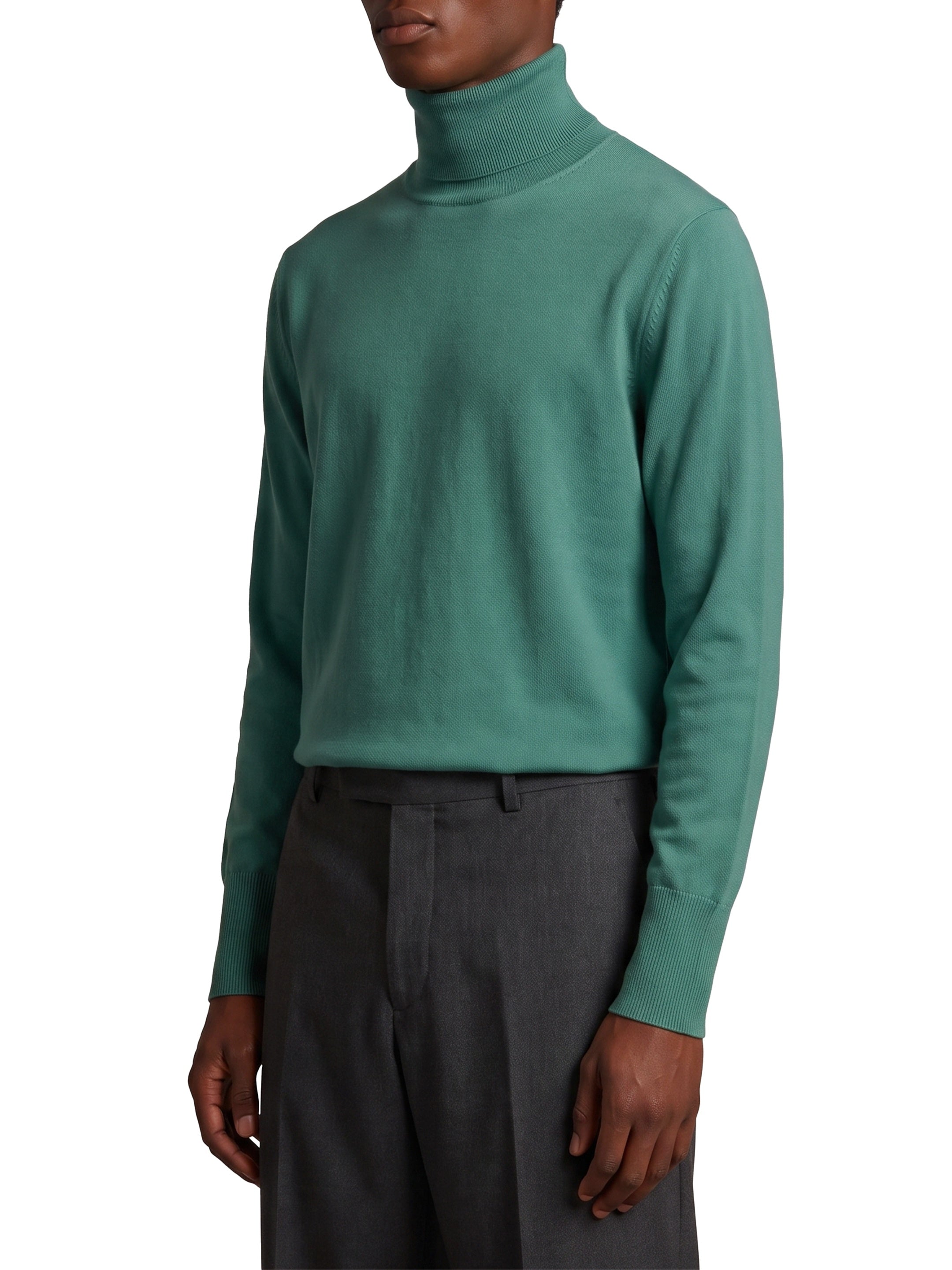 Zephir green cashmere turtleneck