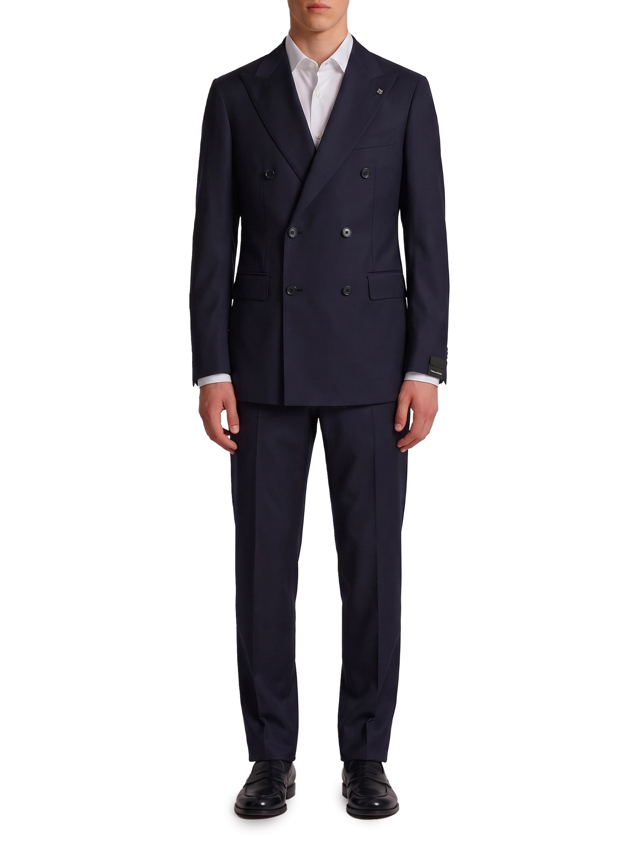 Blue virgin wool double-breasted Vesuvio suit