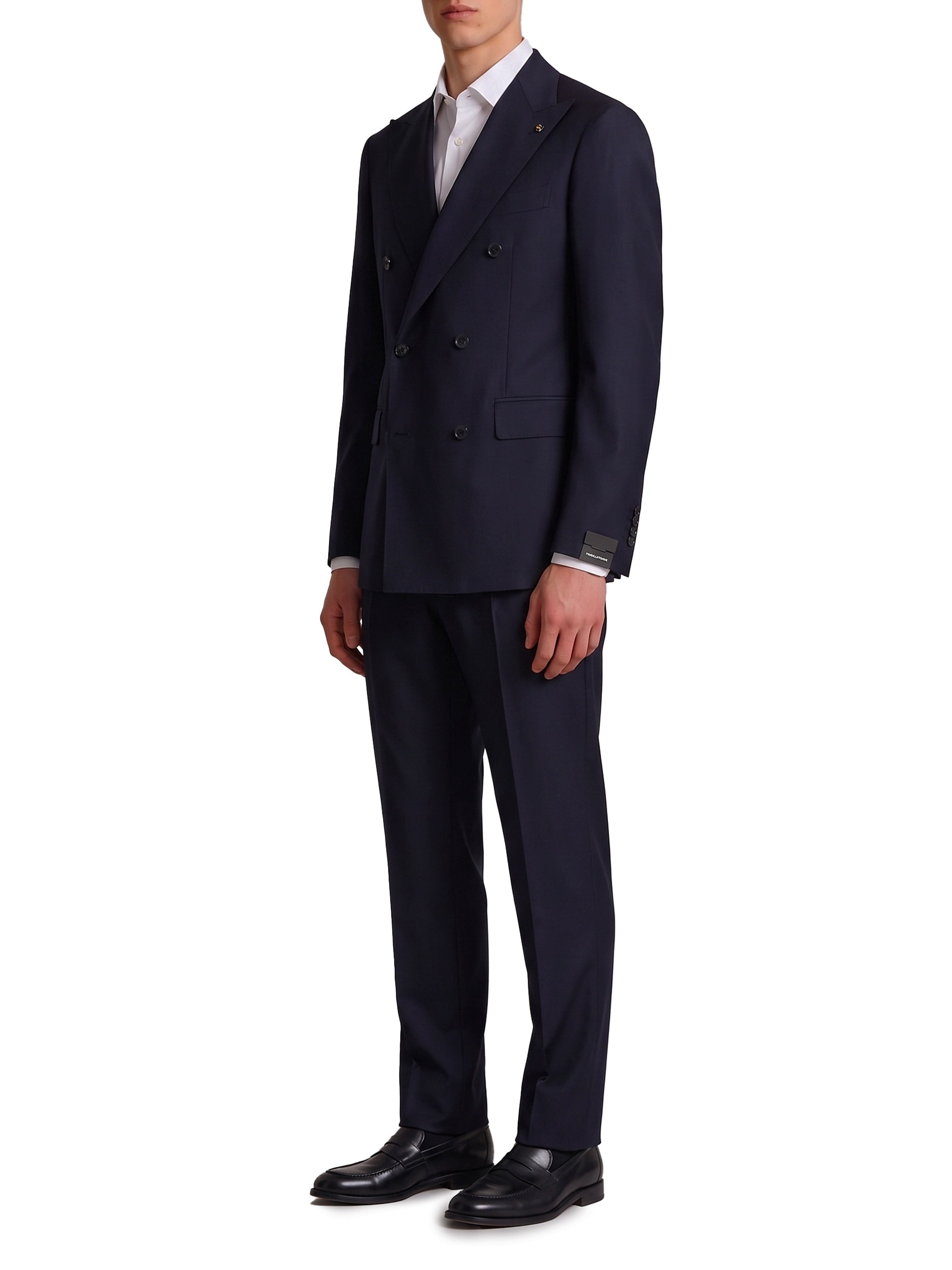 Blue virgin wool double-breasted Vesuvio suit