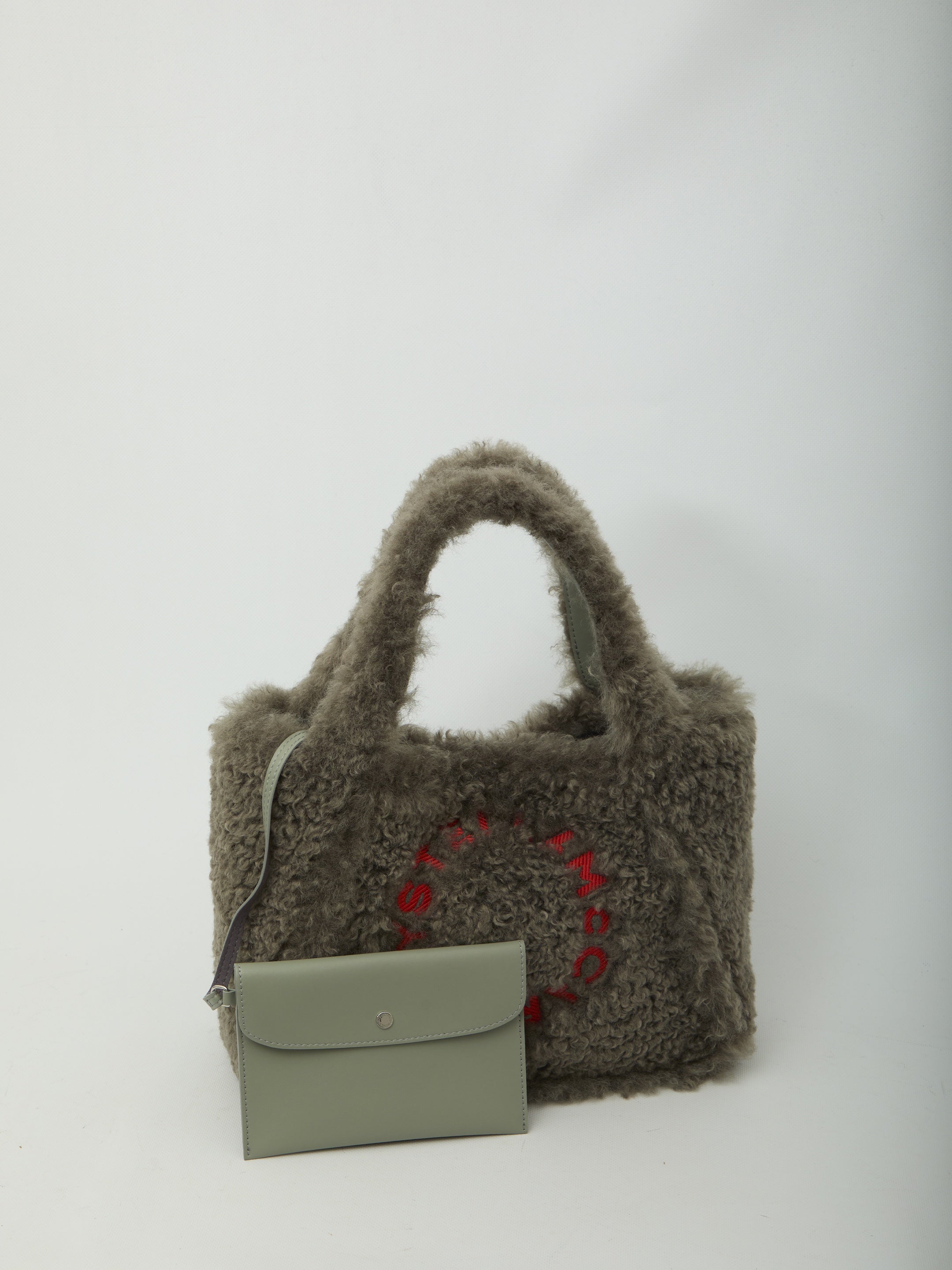 Teddy-effect logo tote bag