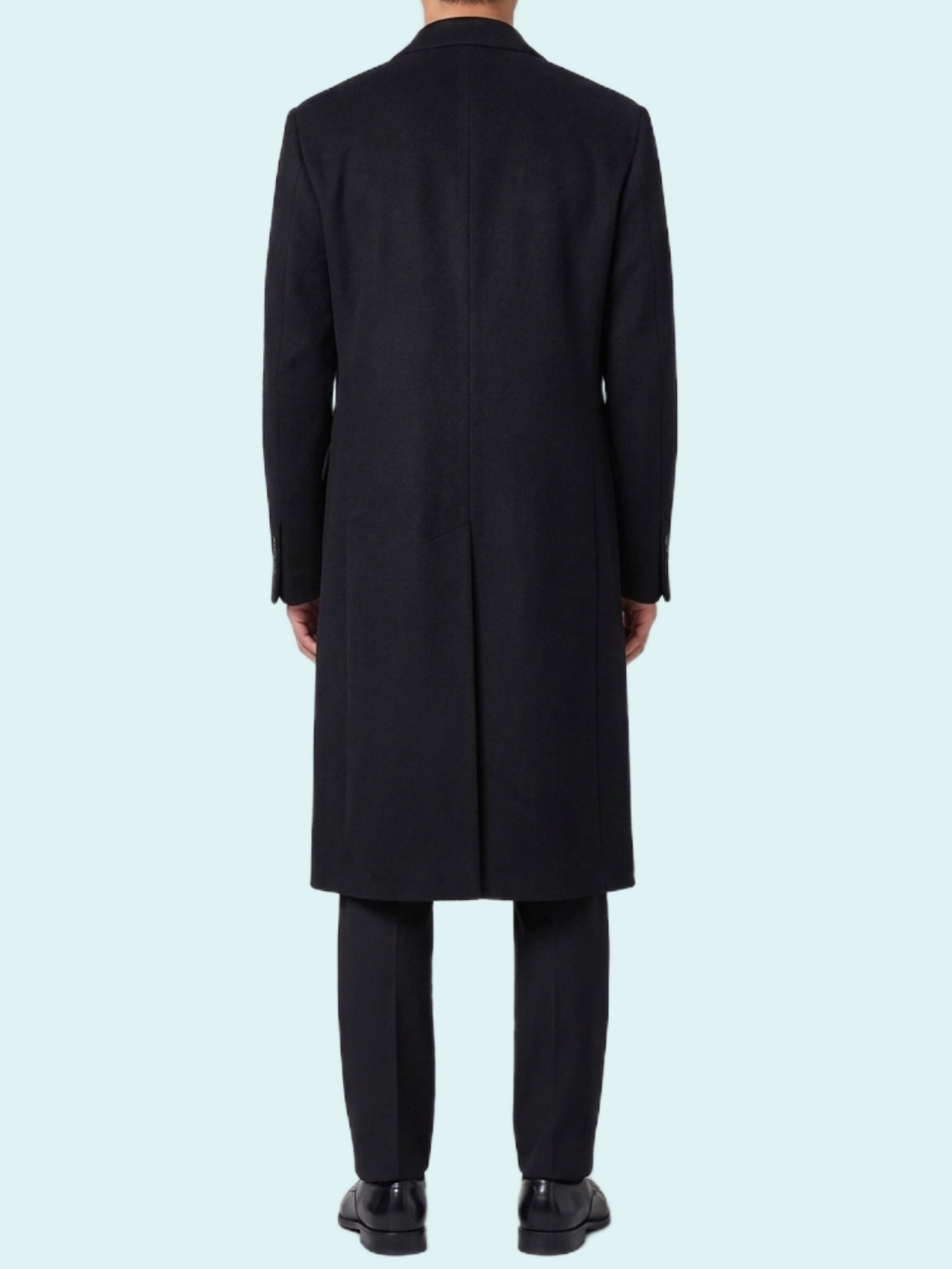 Black double-breasted coat