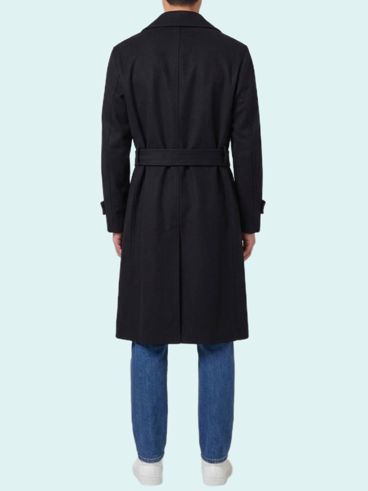 Single-breasted virgin wool and cashmere coat
