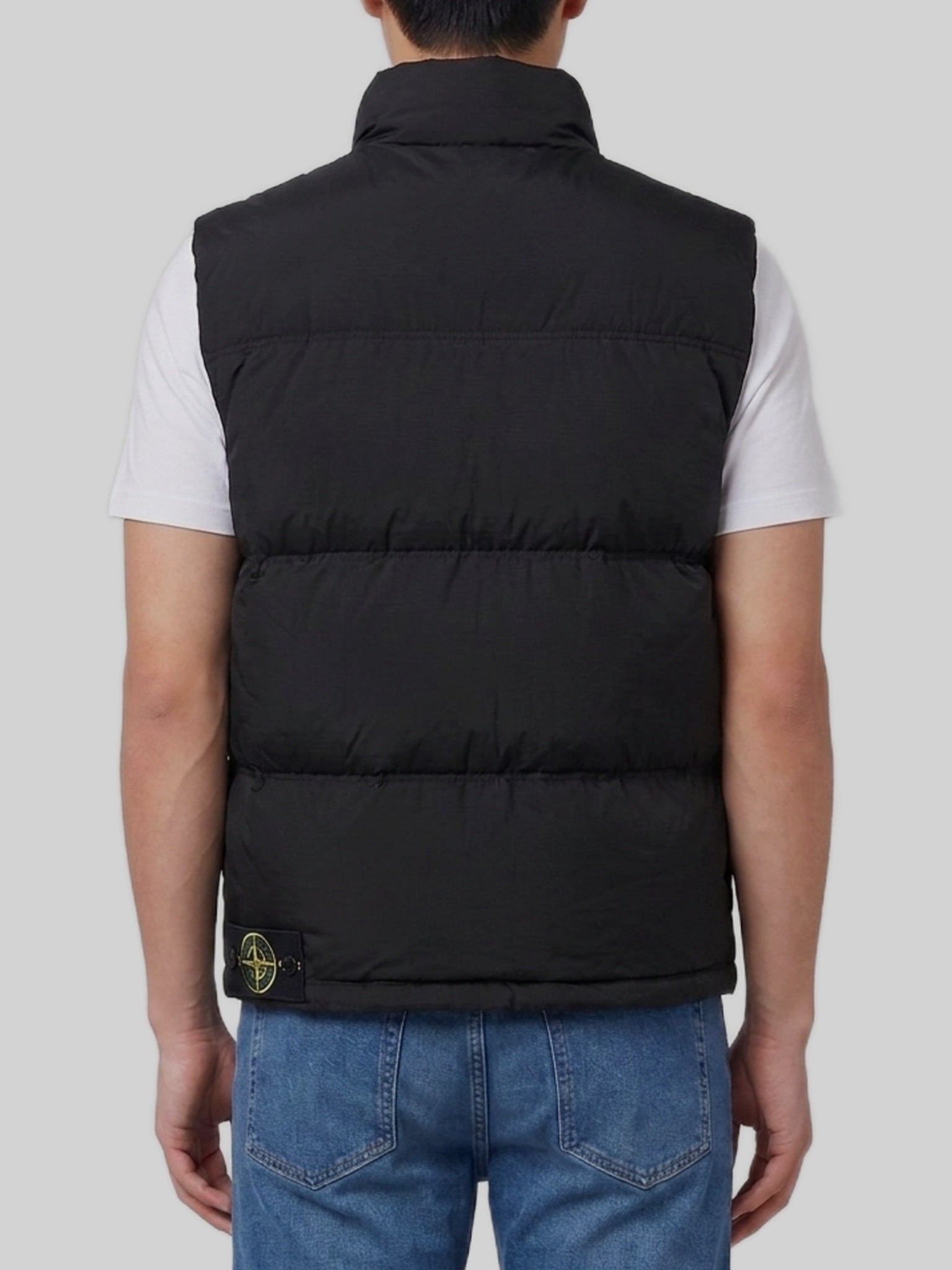 Black quilted nylon vest
