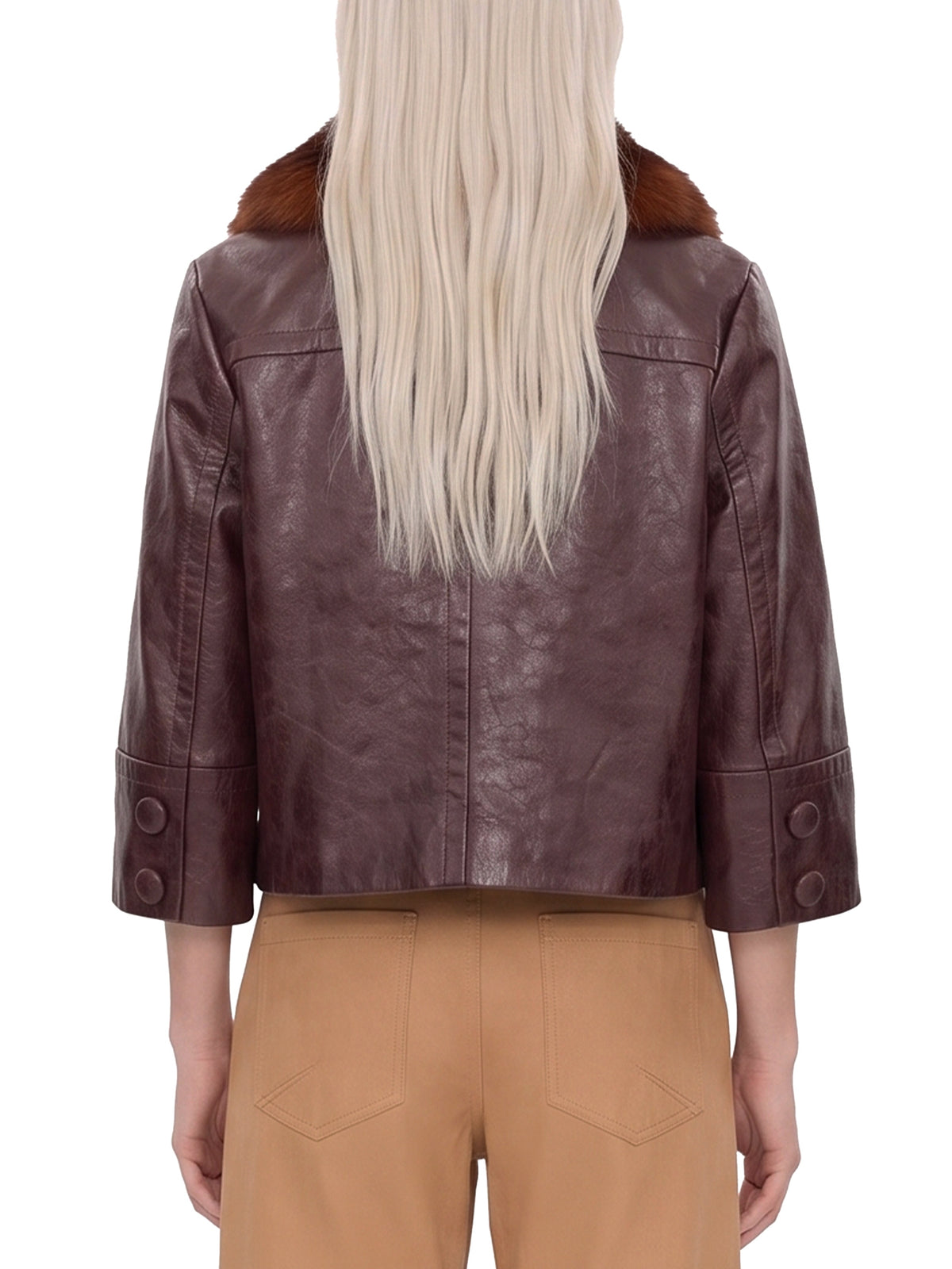 Short leather jacket