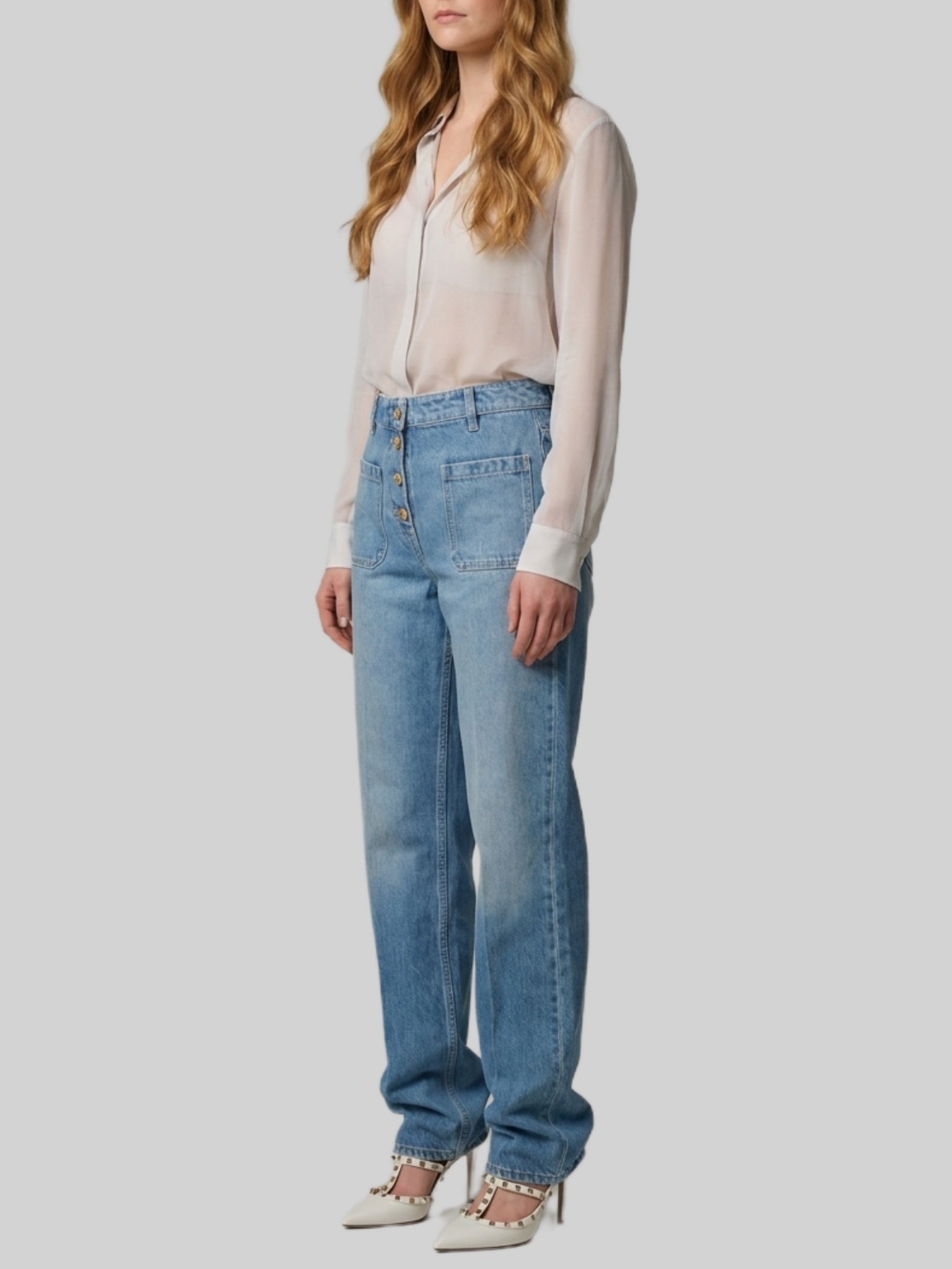 Flare denim pants