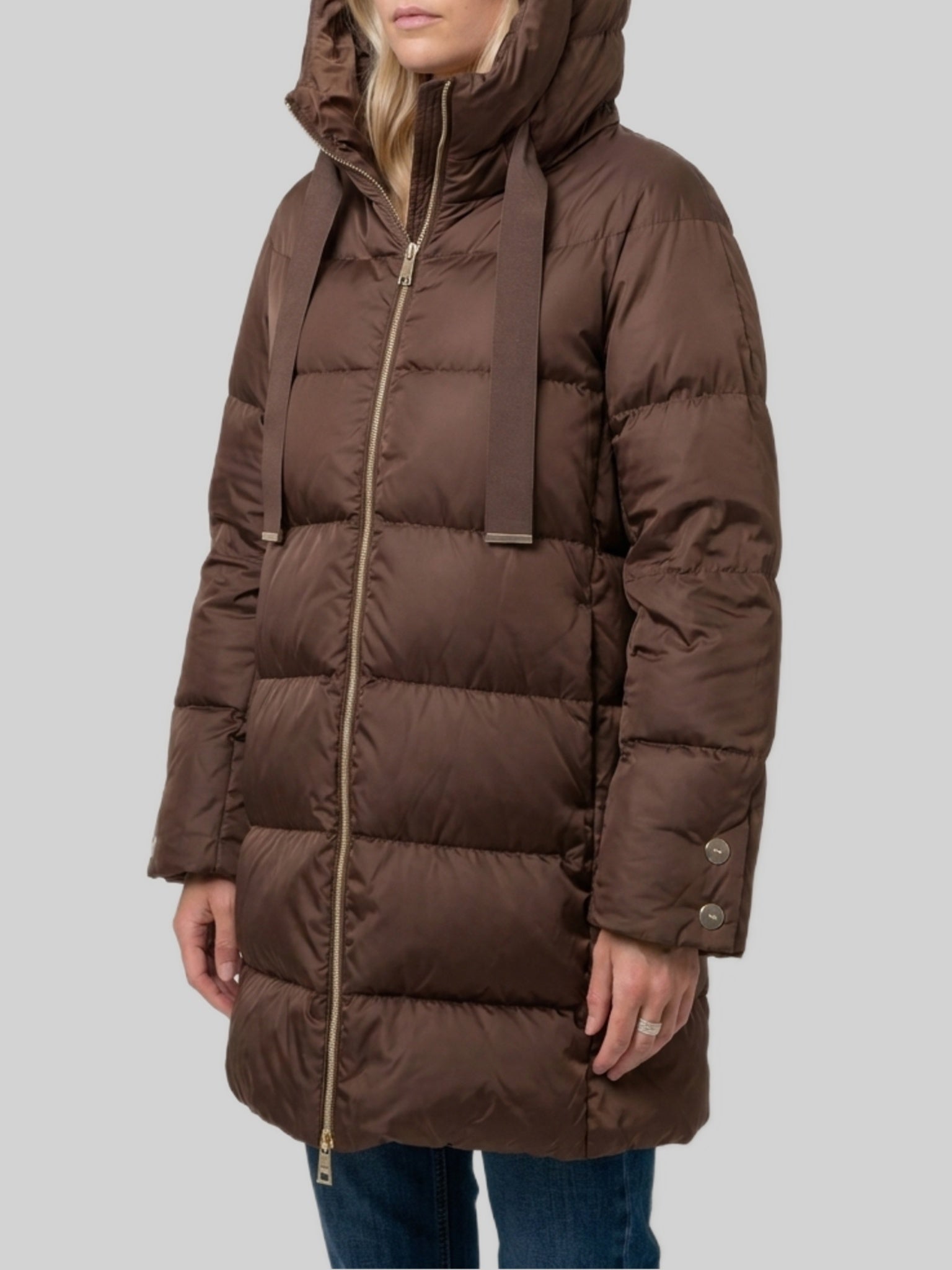 A-line midi down jacket