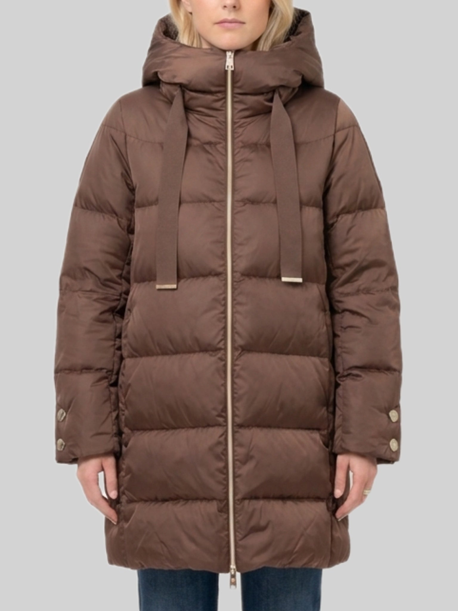 A-line midi down jacket