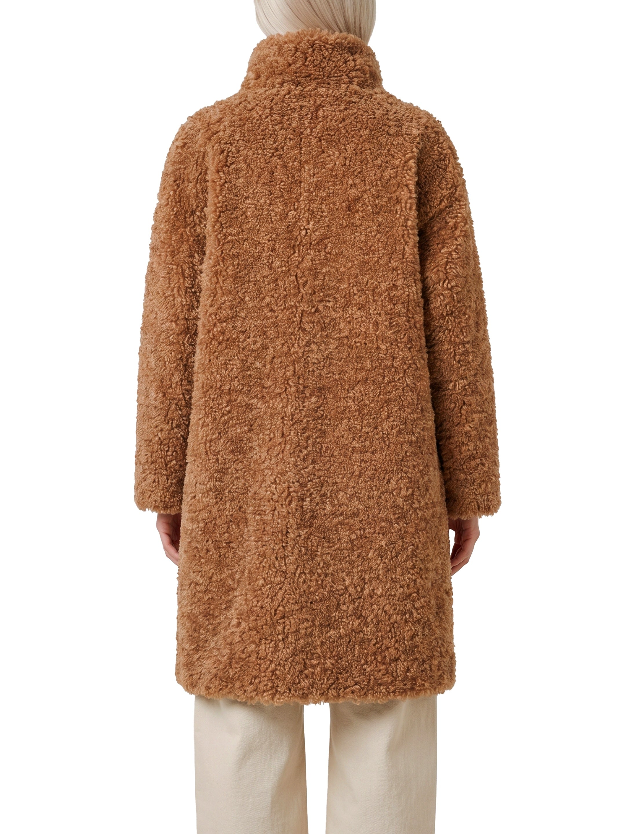 Curly faux fur coat