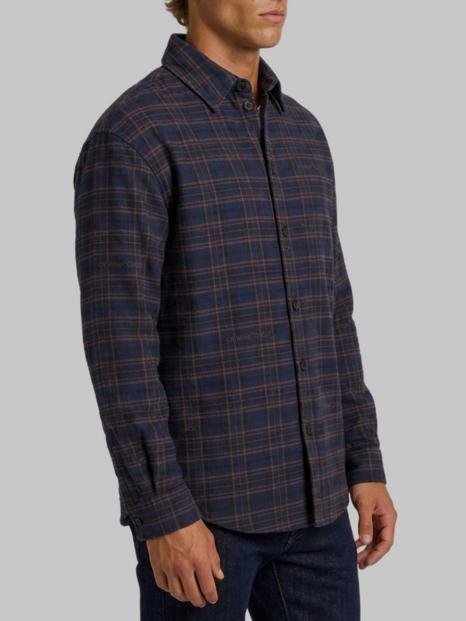 Off-White Check padded overshirt
