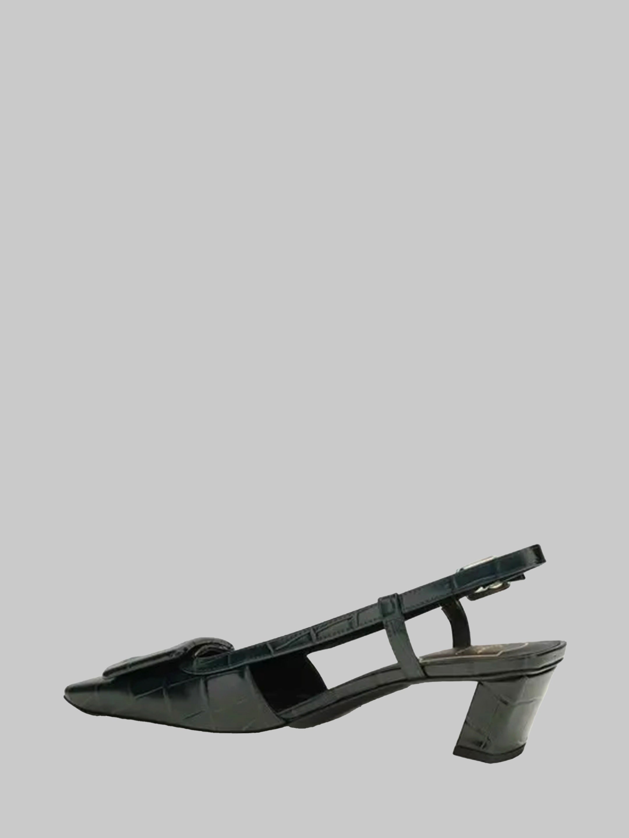 Night Green Belle Vivier slingback pumps