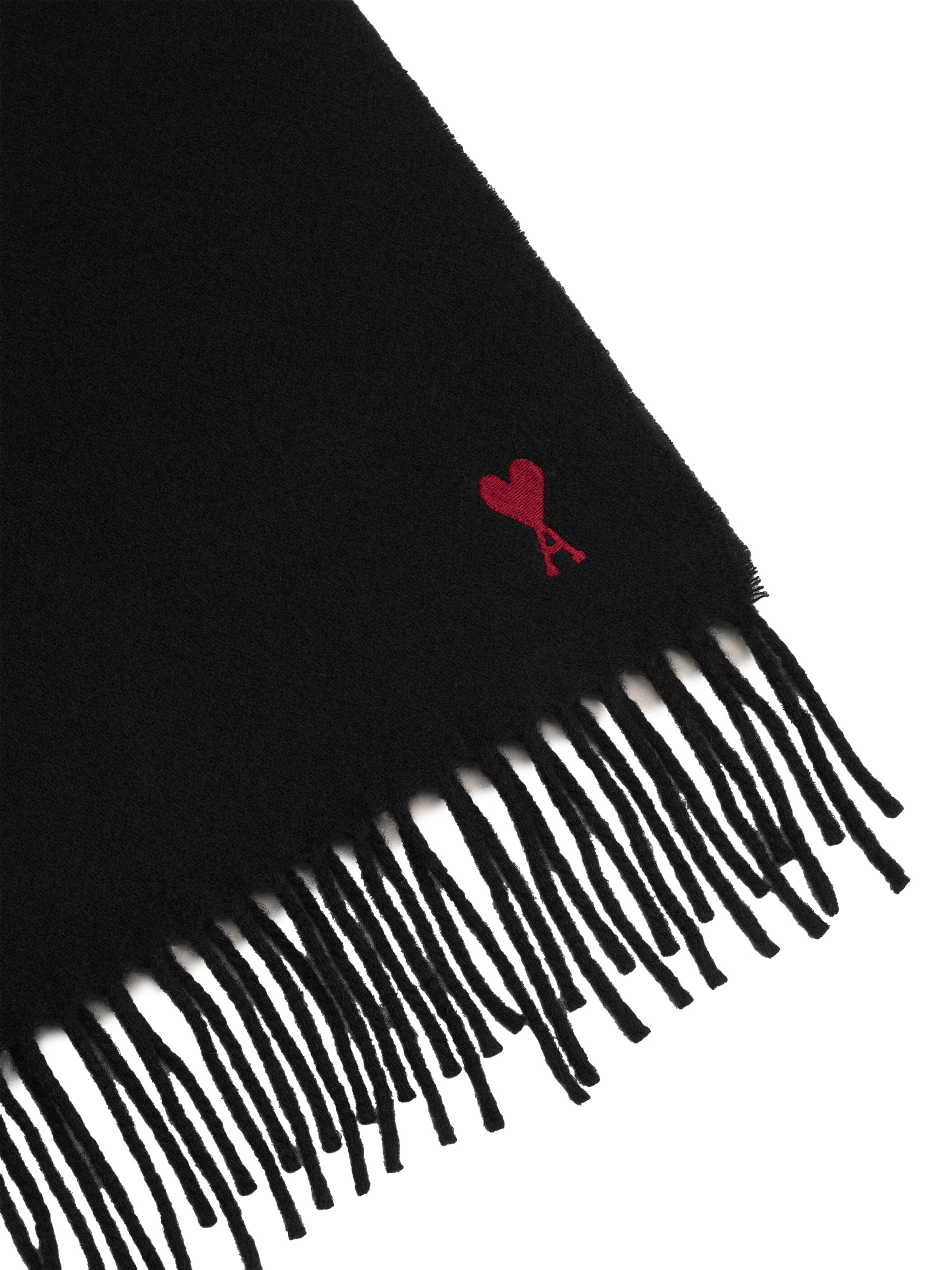 Black wool Ami de Coeur scarf