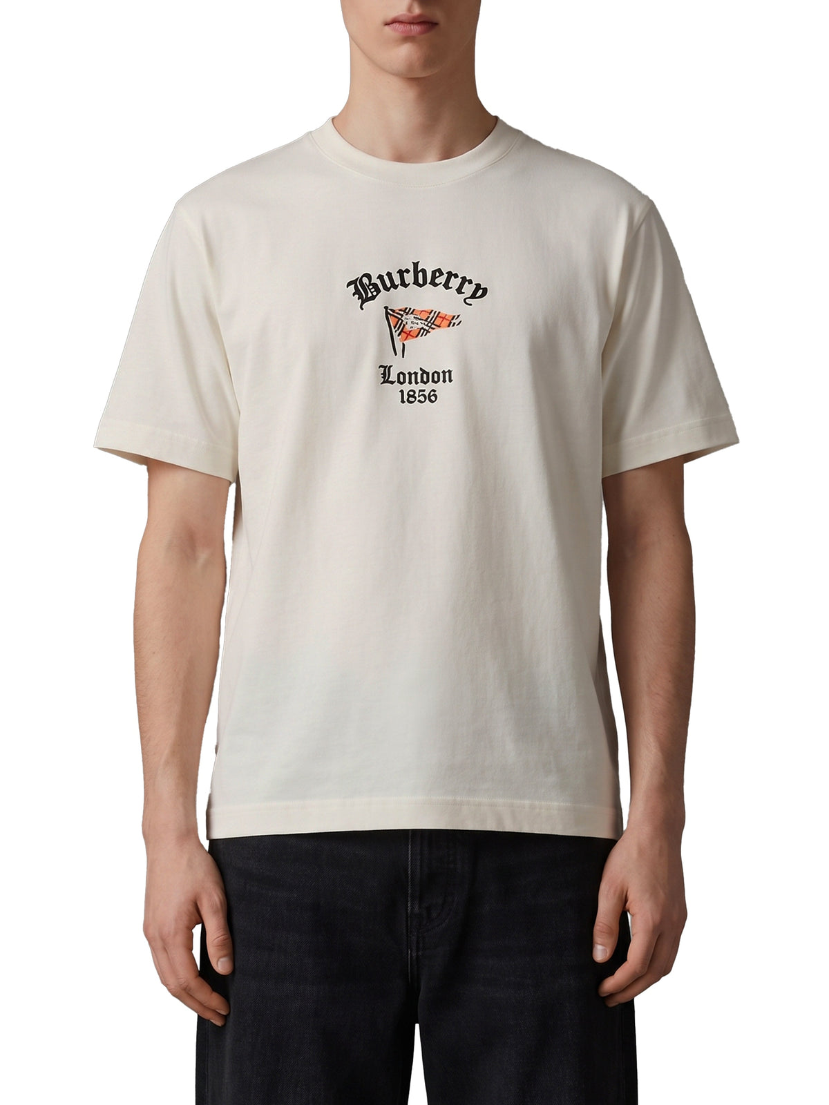 Cotton T-shirt with Check flag