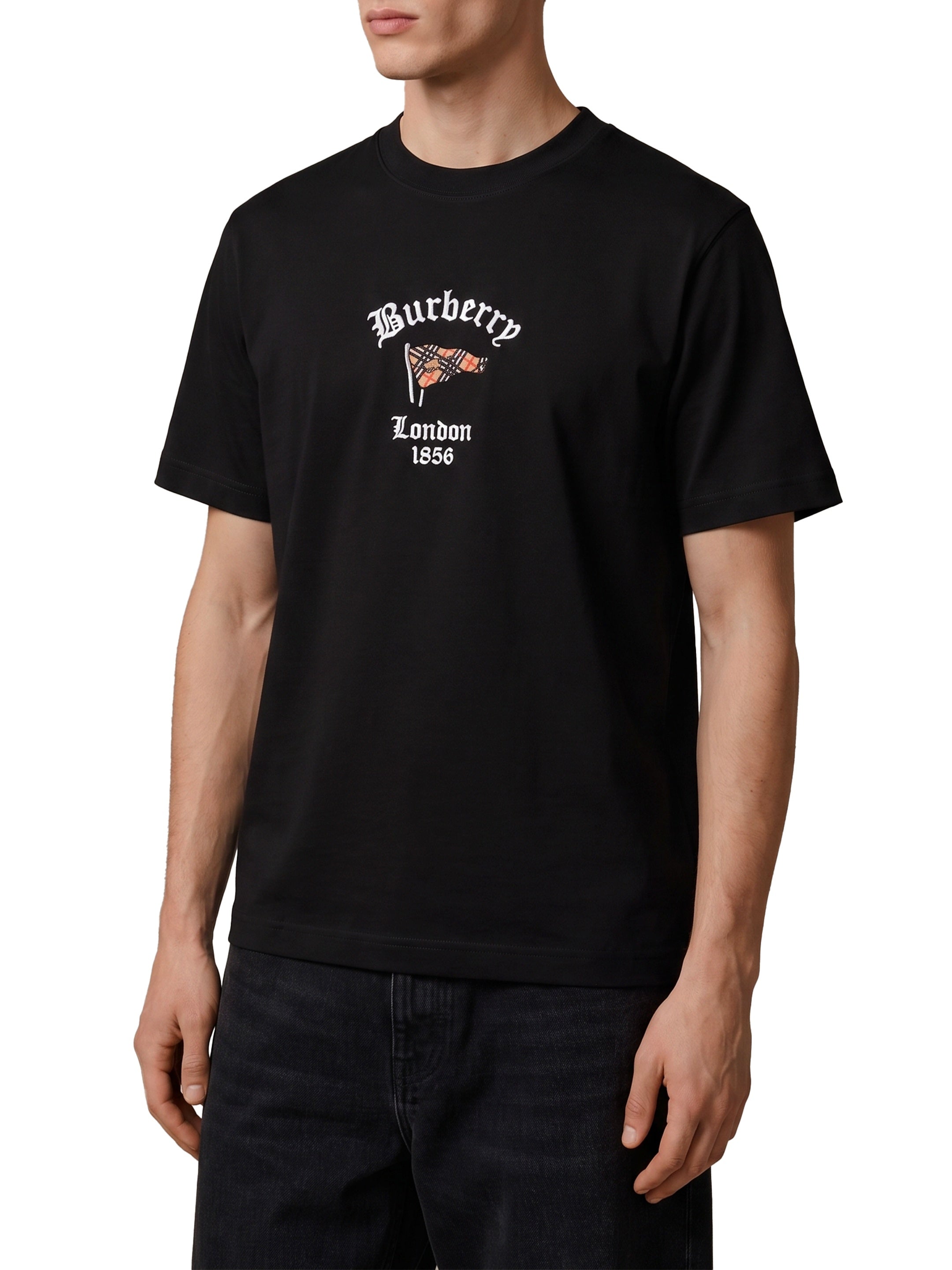 Cotton T-shirt with Check flag