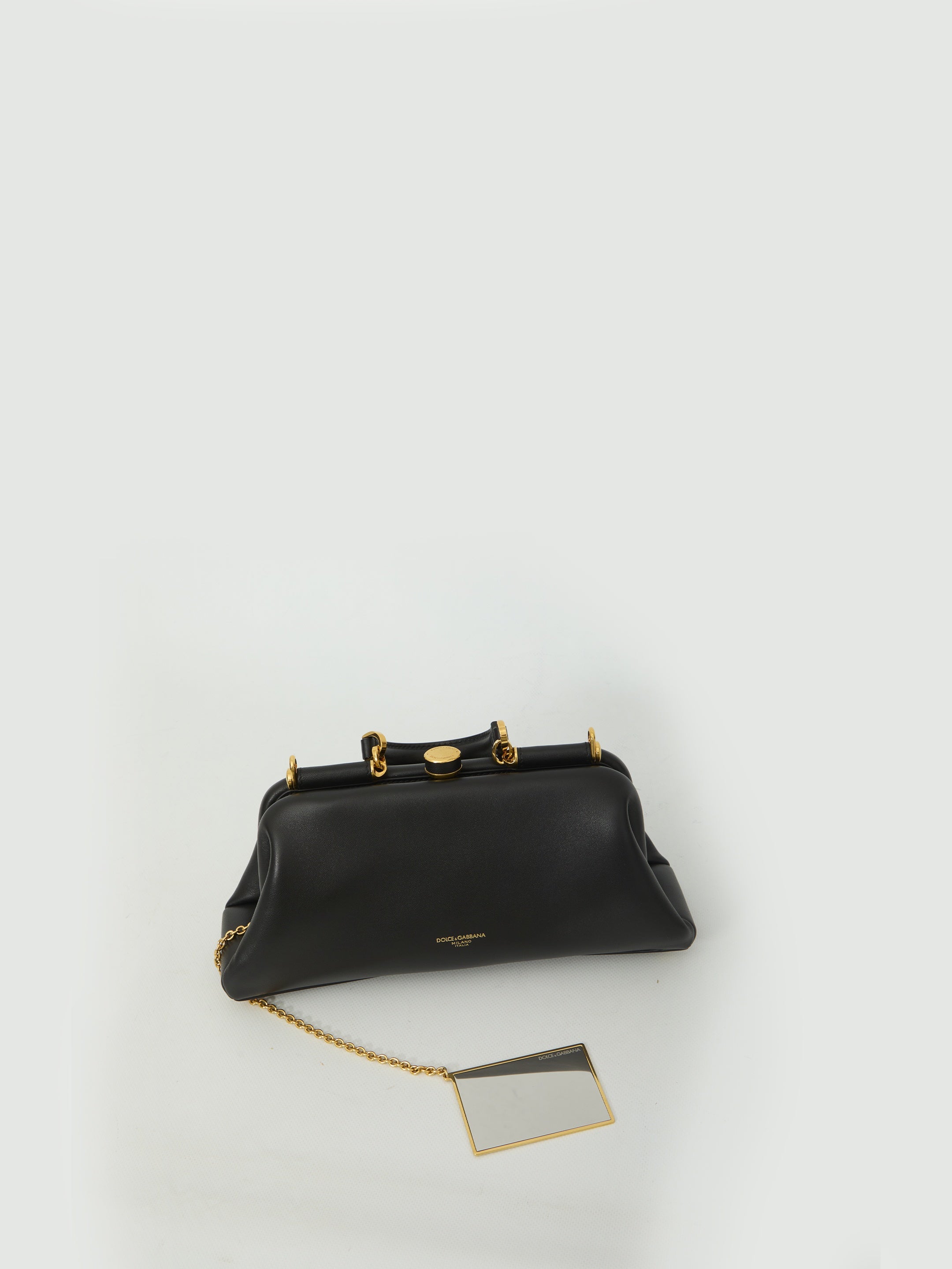 Black lambskin shoulder bag