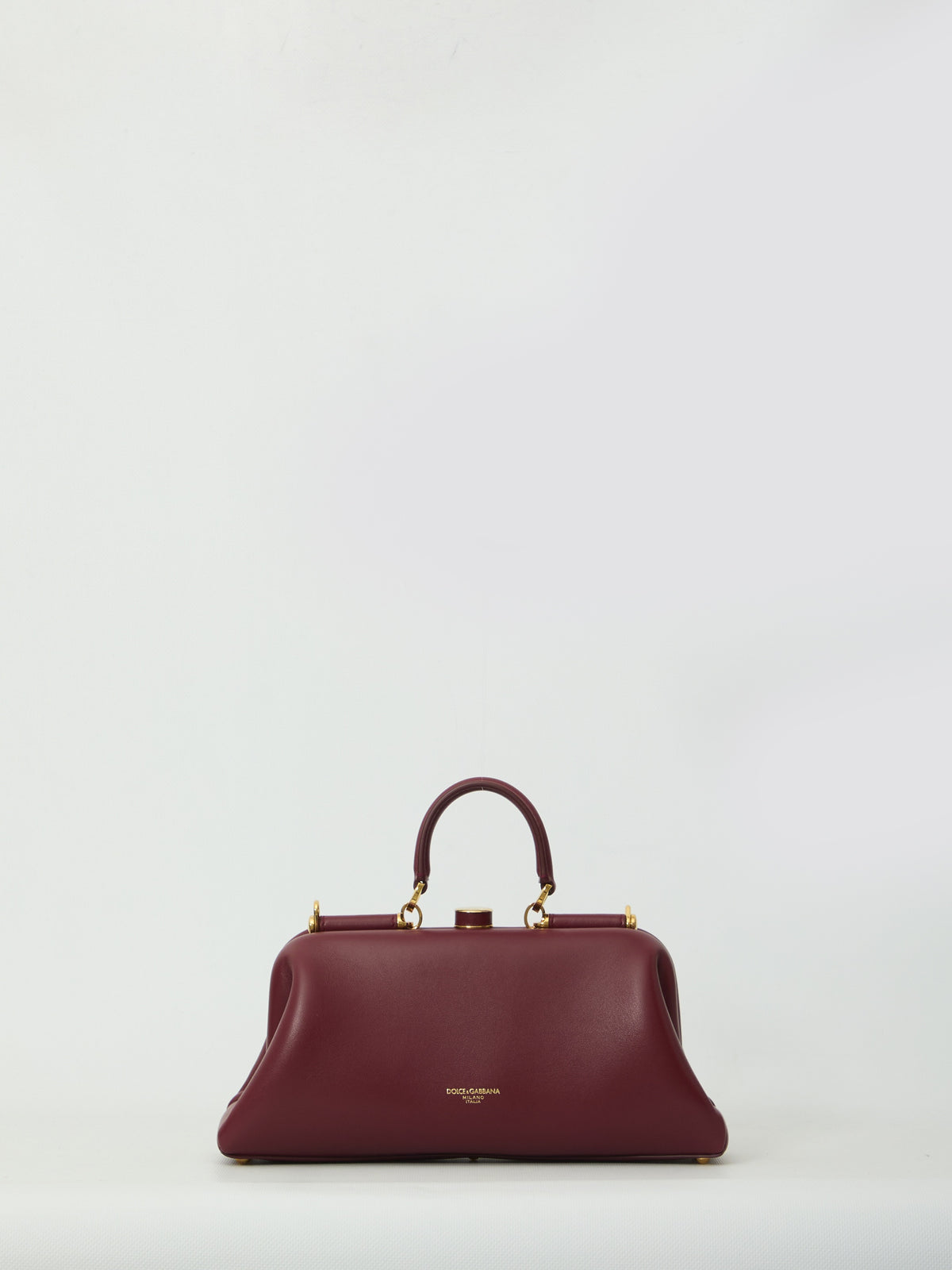 Burgundy lambskin shoulder bag