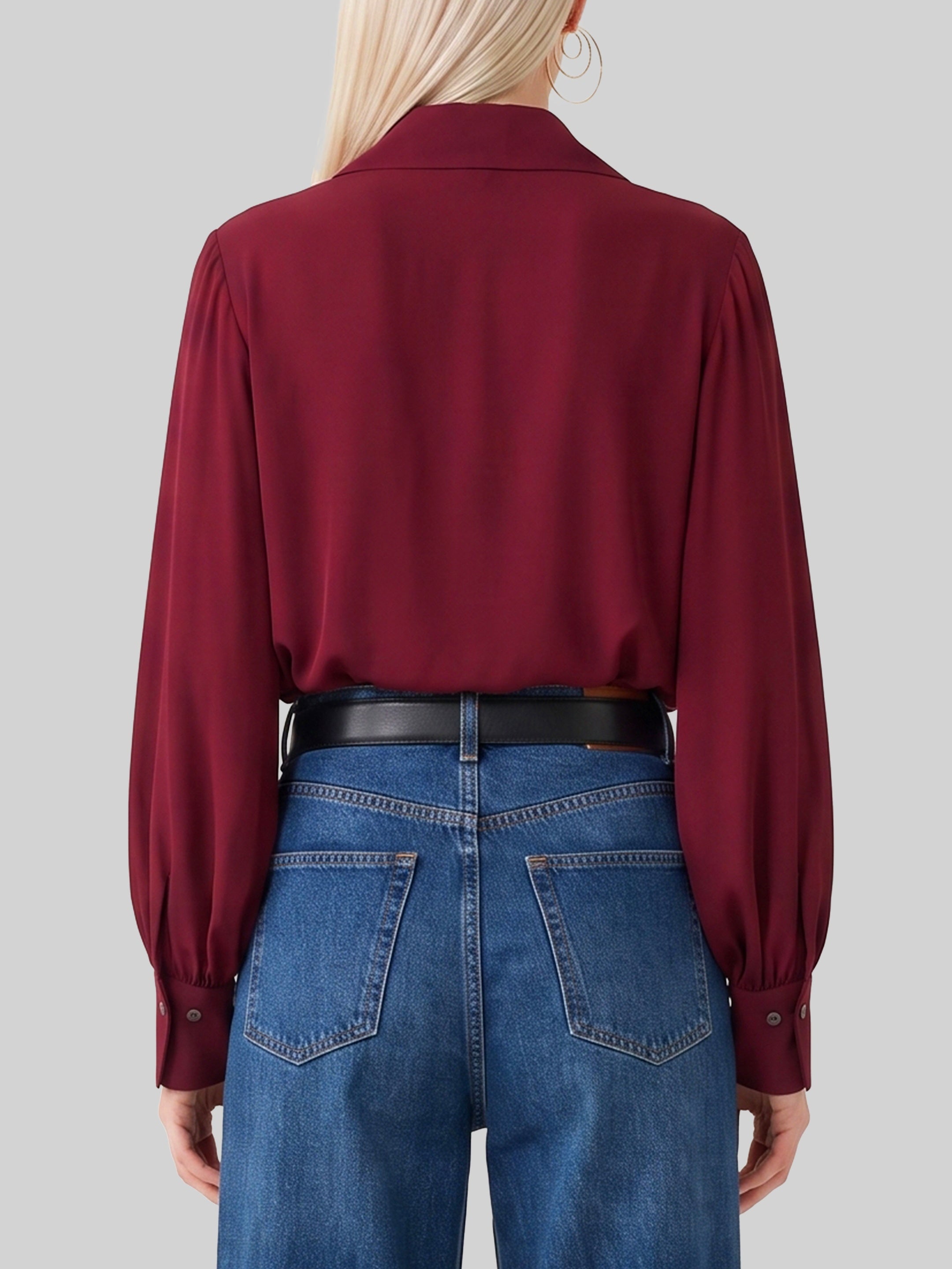 Burgundy double georgette blouse