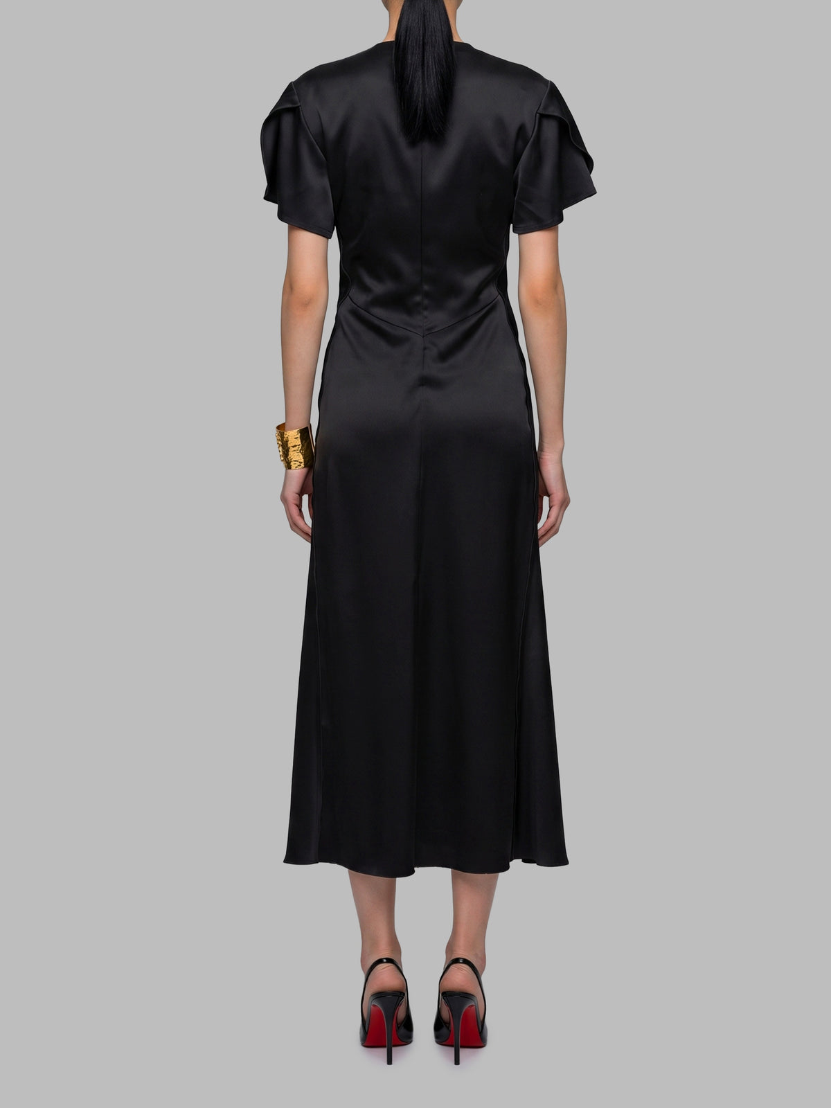 Midi dress with draping