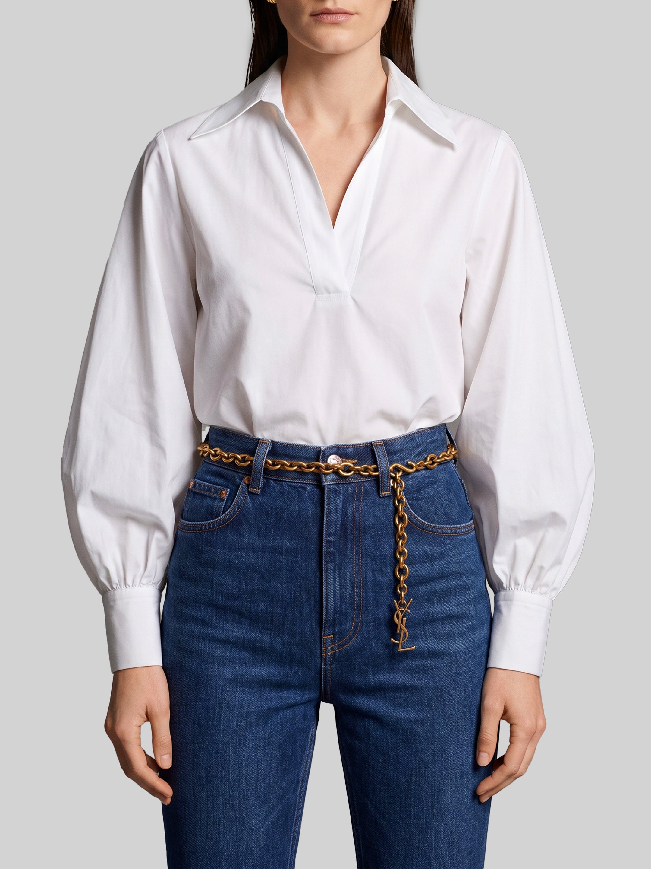 Cotton poplin blouse