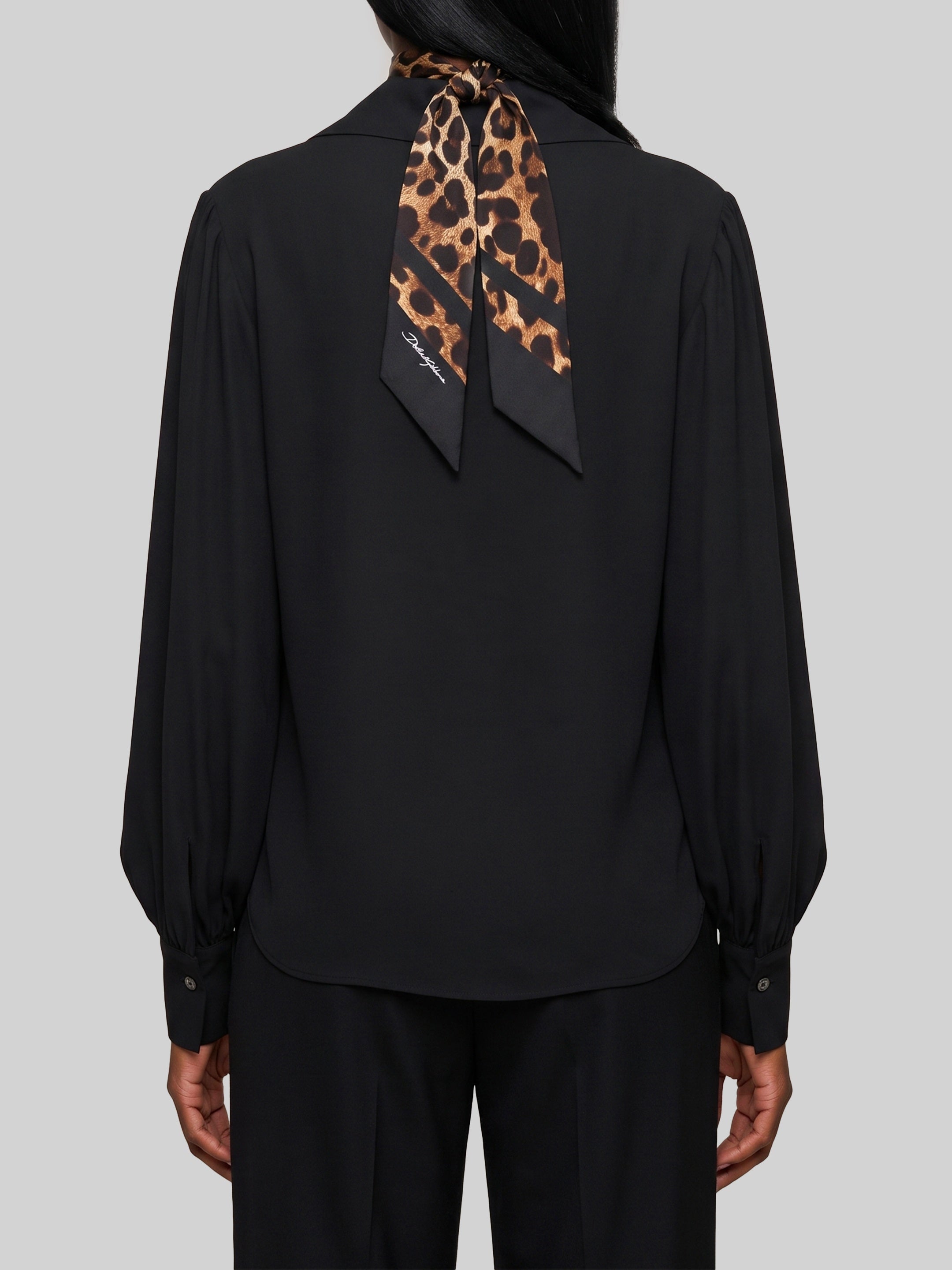 Black double georgette blouse