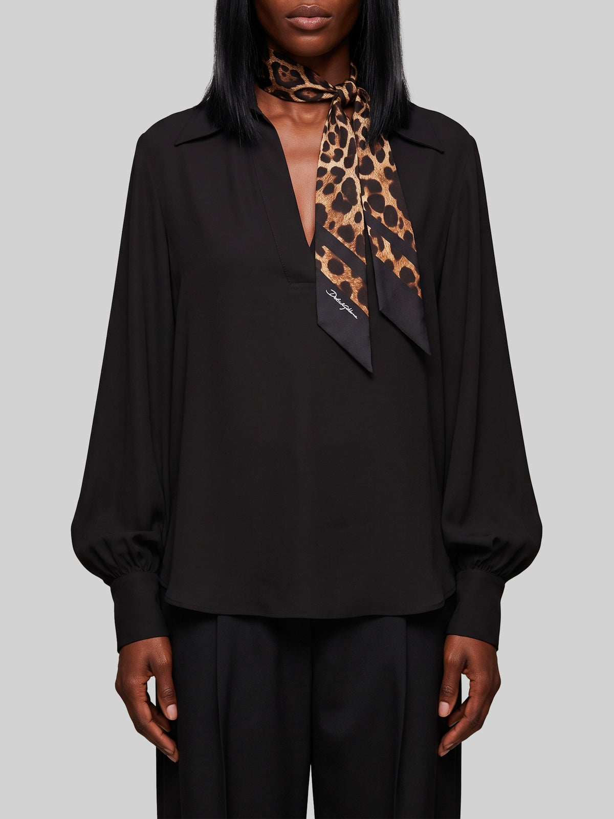 Black double georgette blouse