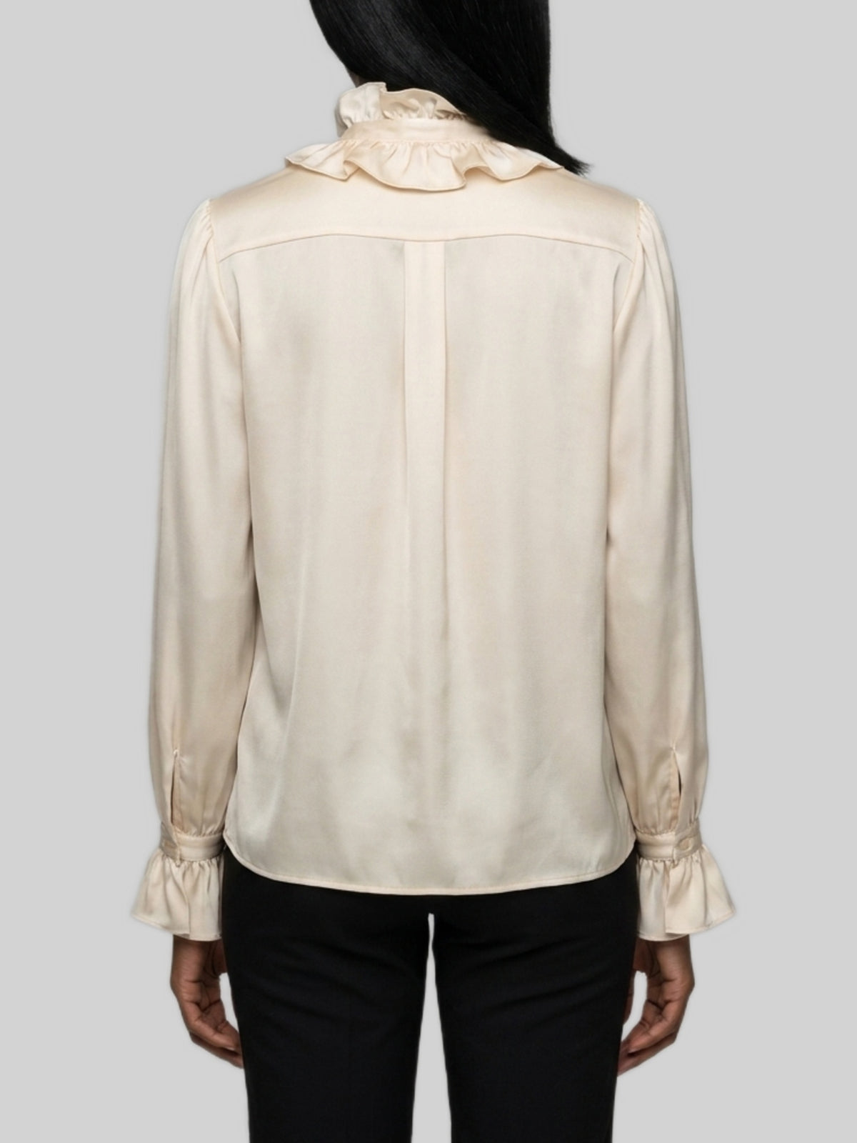 Champagne ruffled shirt