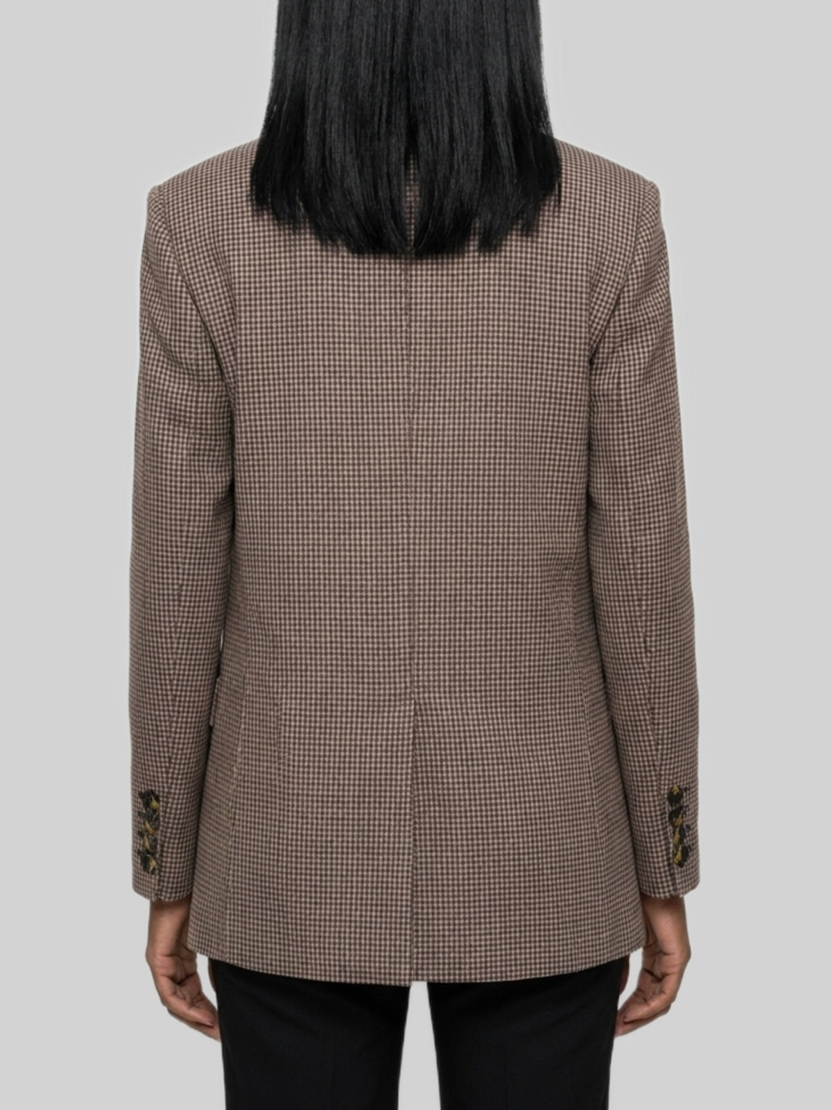 Single-breasted micro-check jacket