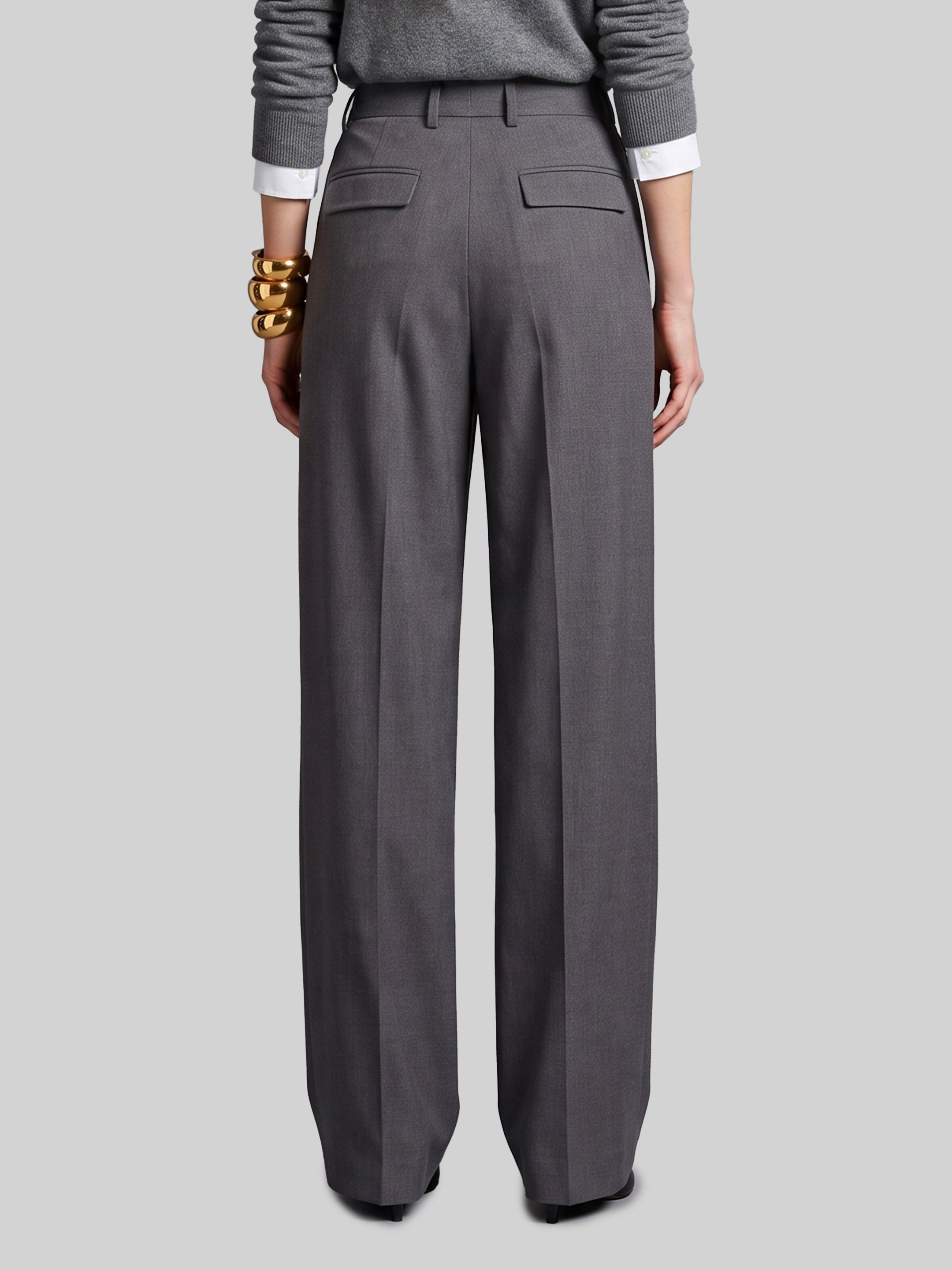 Light stretch canvas pants in anthracite grey