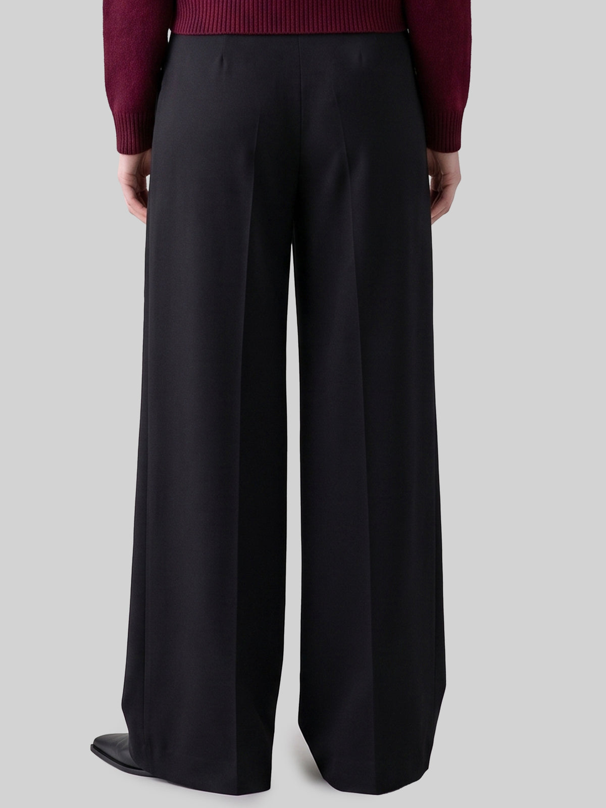 Wide-leg stretch canvas trousers