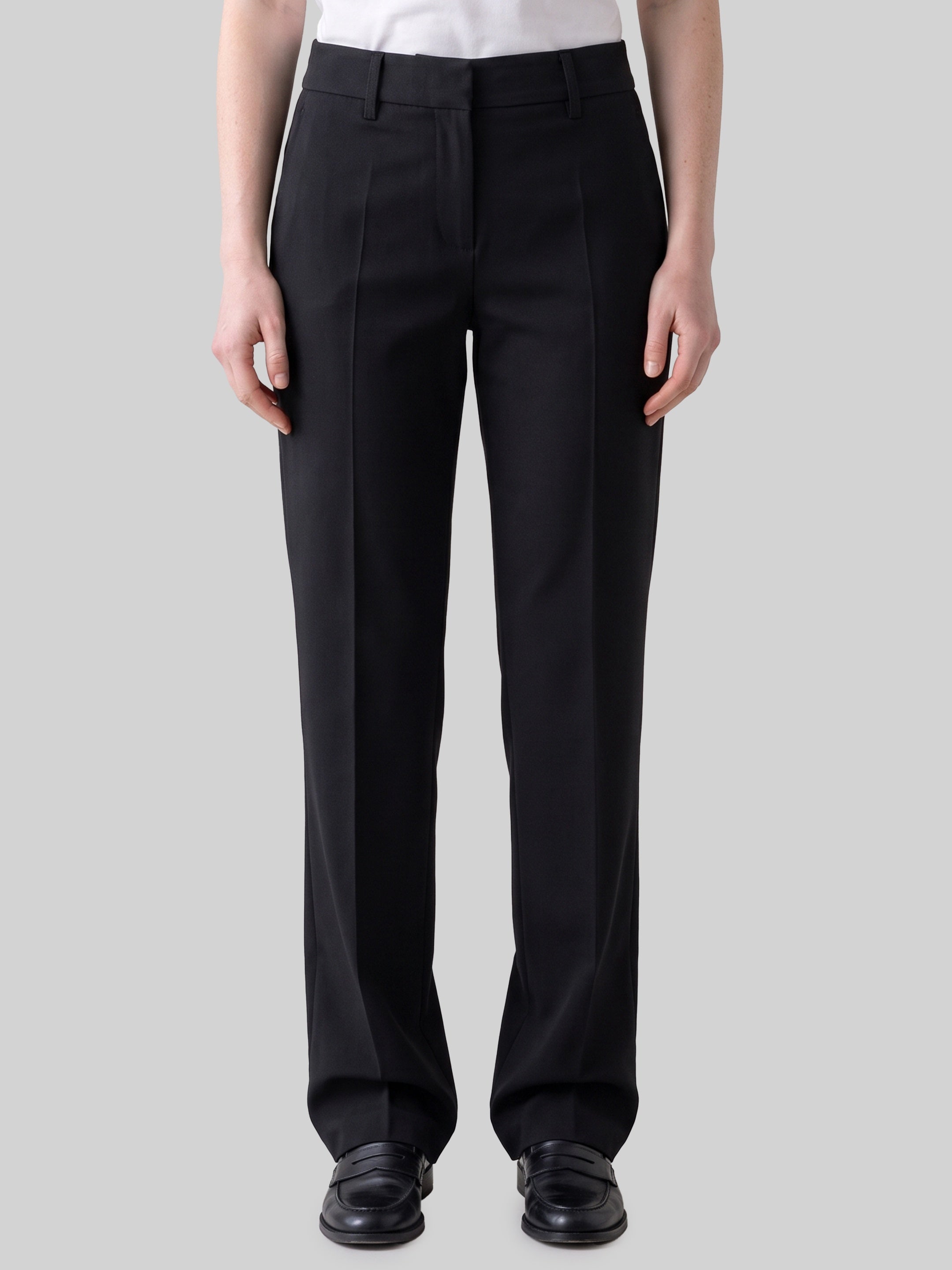 Black stretch canvas trousers