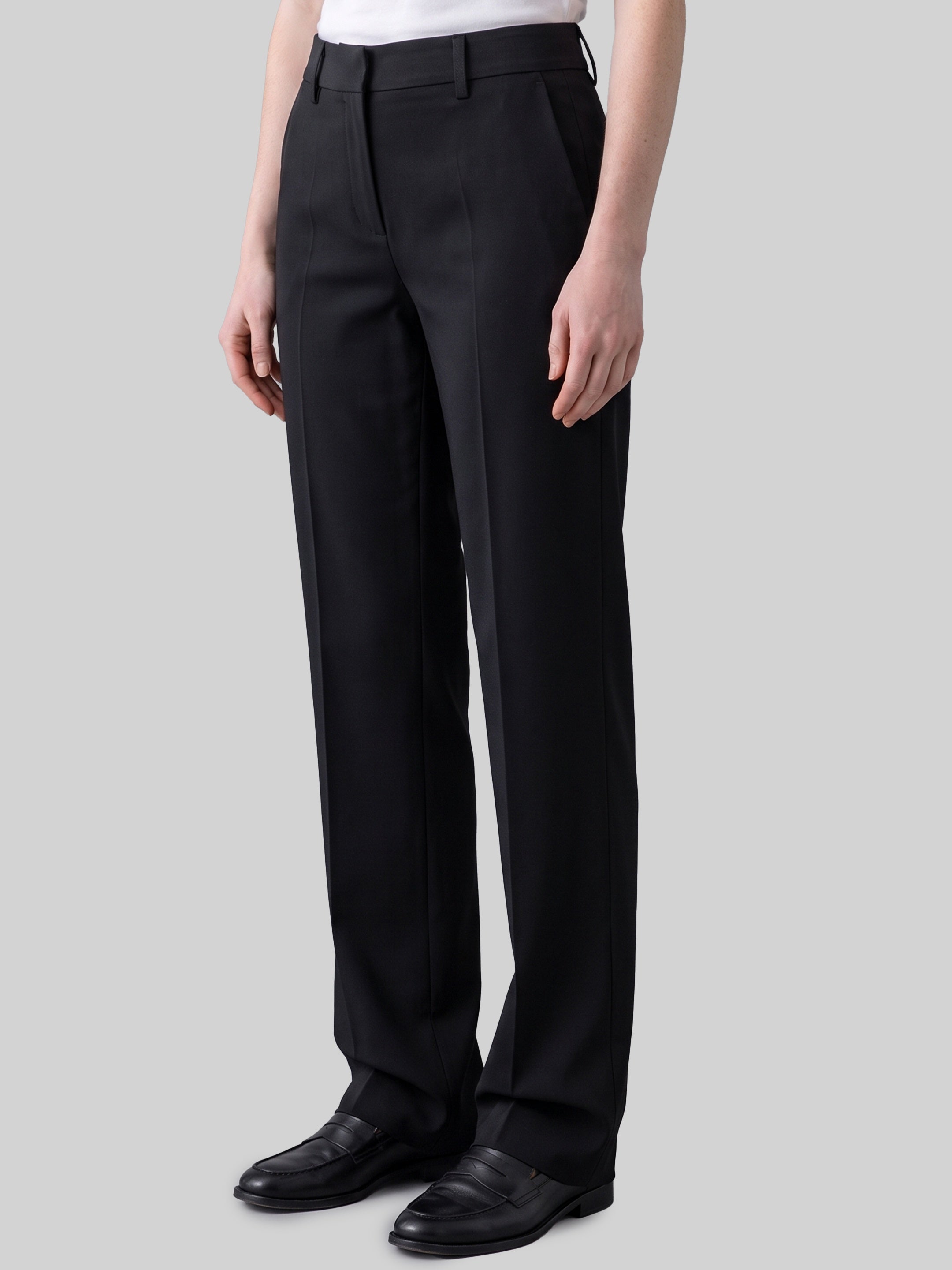 Black stretch canvas trousers