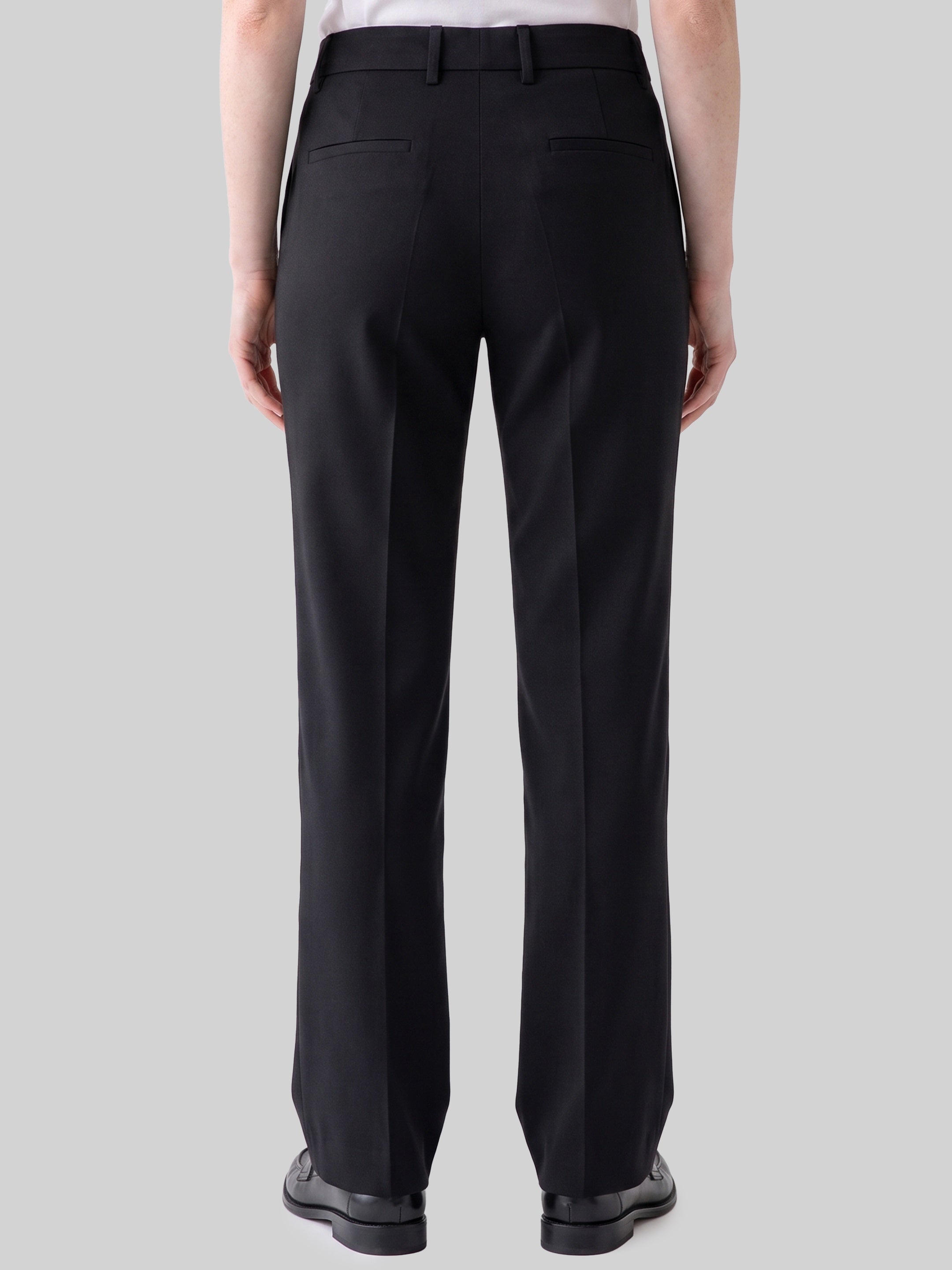 Black stretch canvas trousers