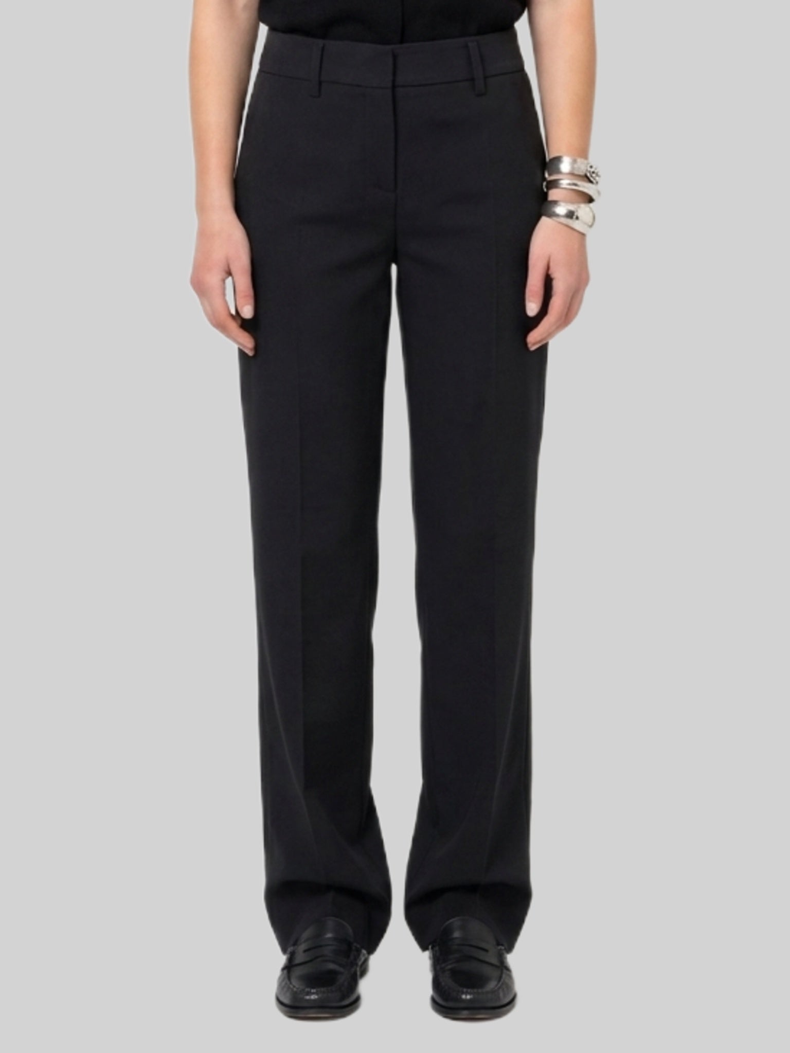 Anthracite stretch canvas trousers