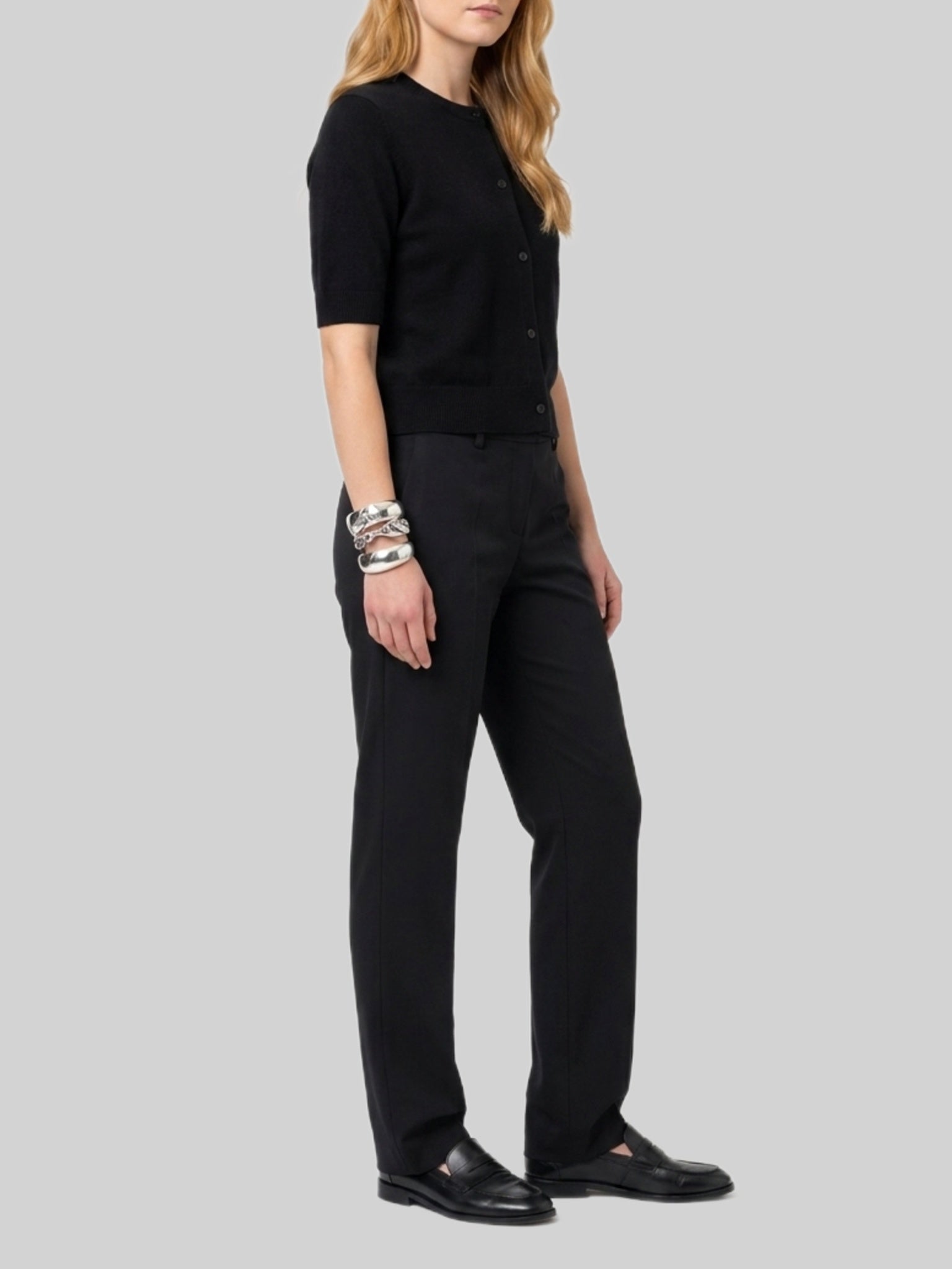 Anthracite stretch canvas trousers