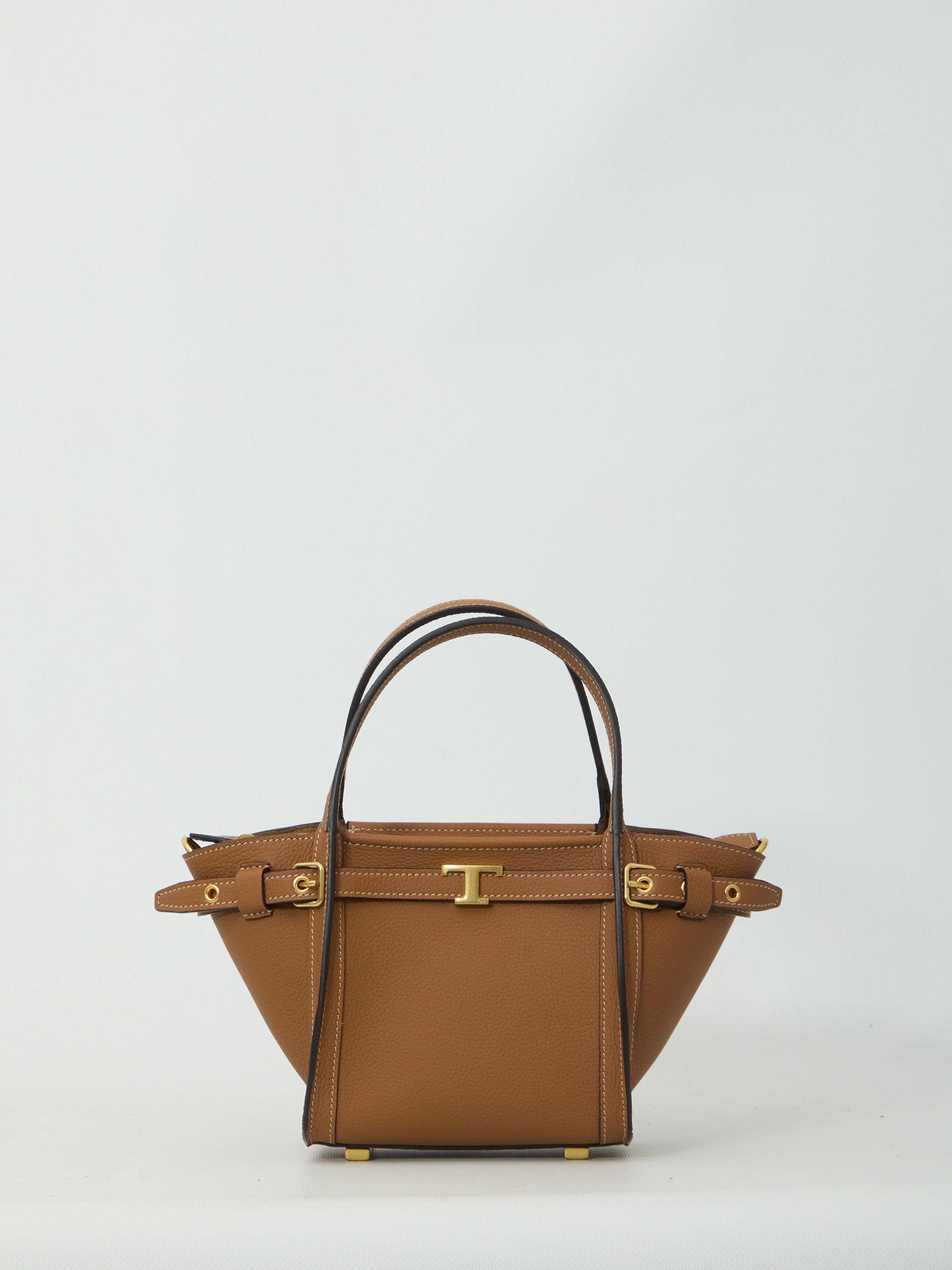 Mini leather shopping bag