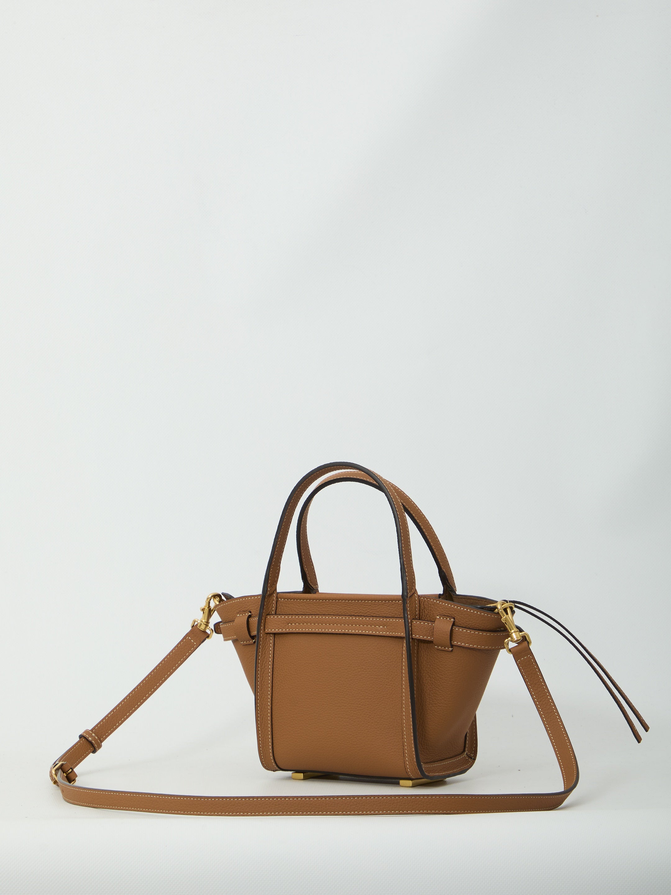 Mini leather shopping bag