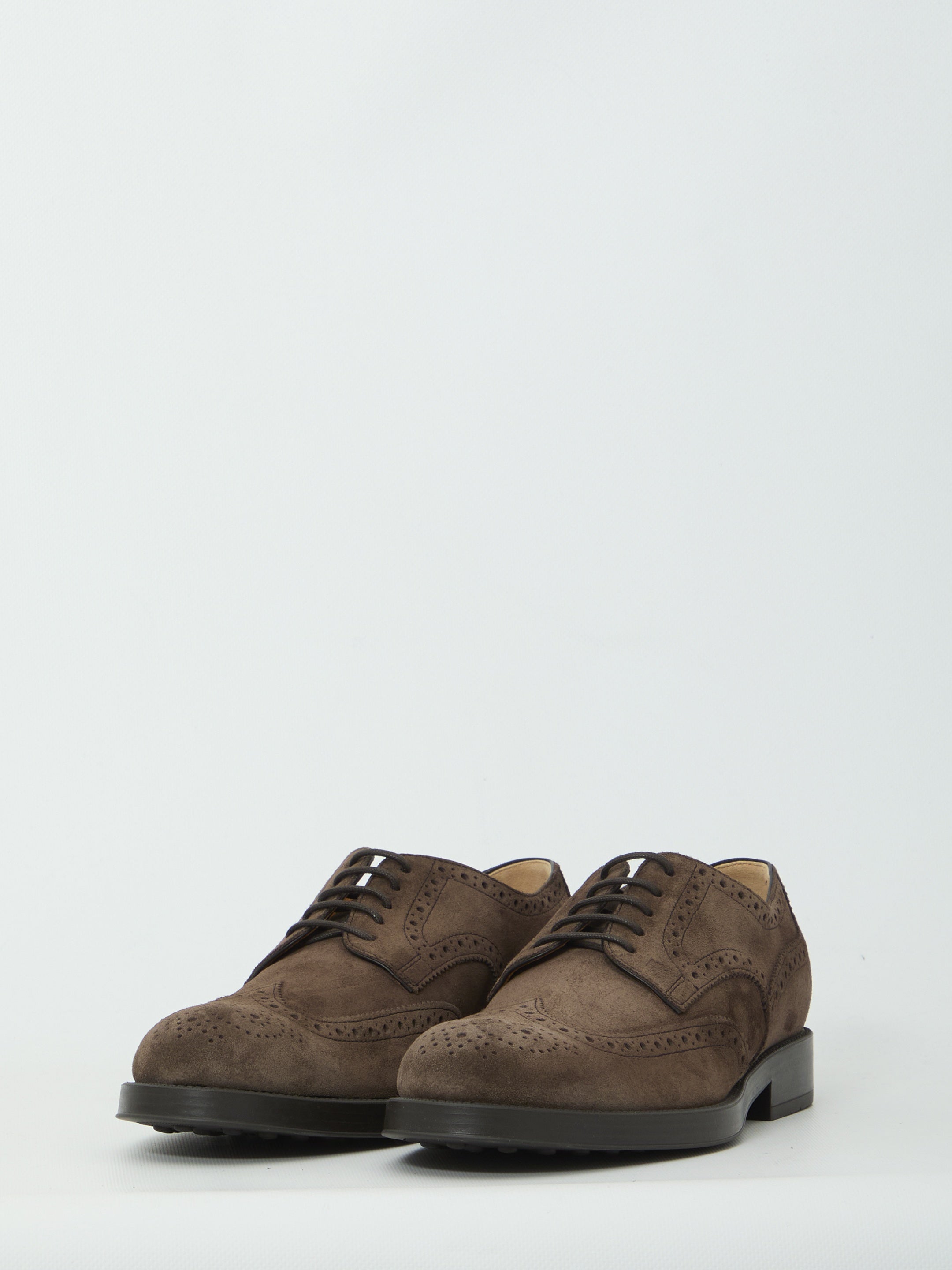 Lace-up suede shoes