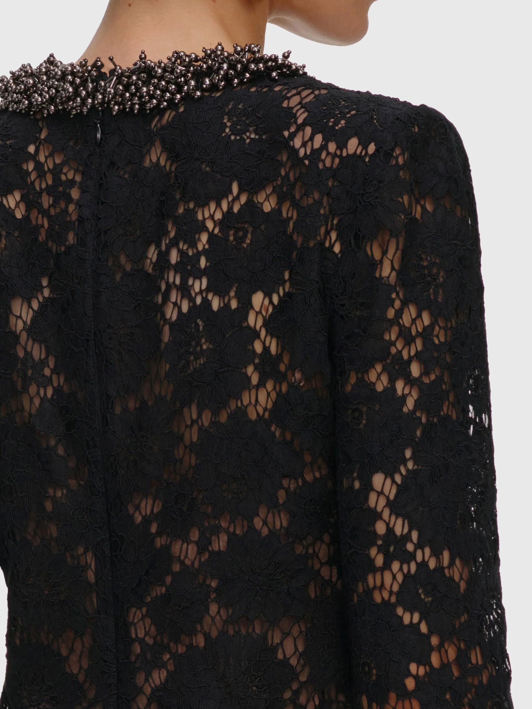 Mini black lace dress