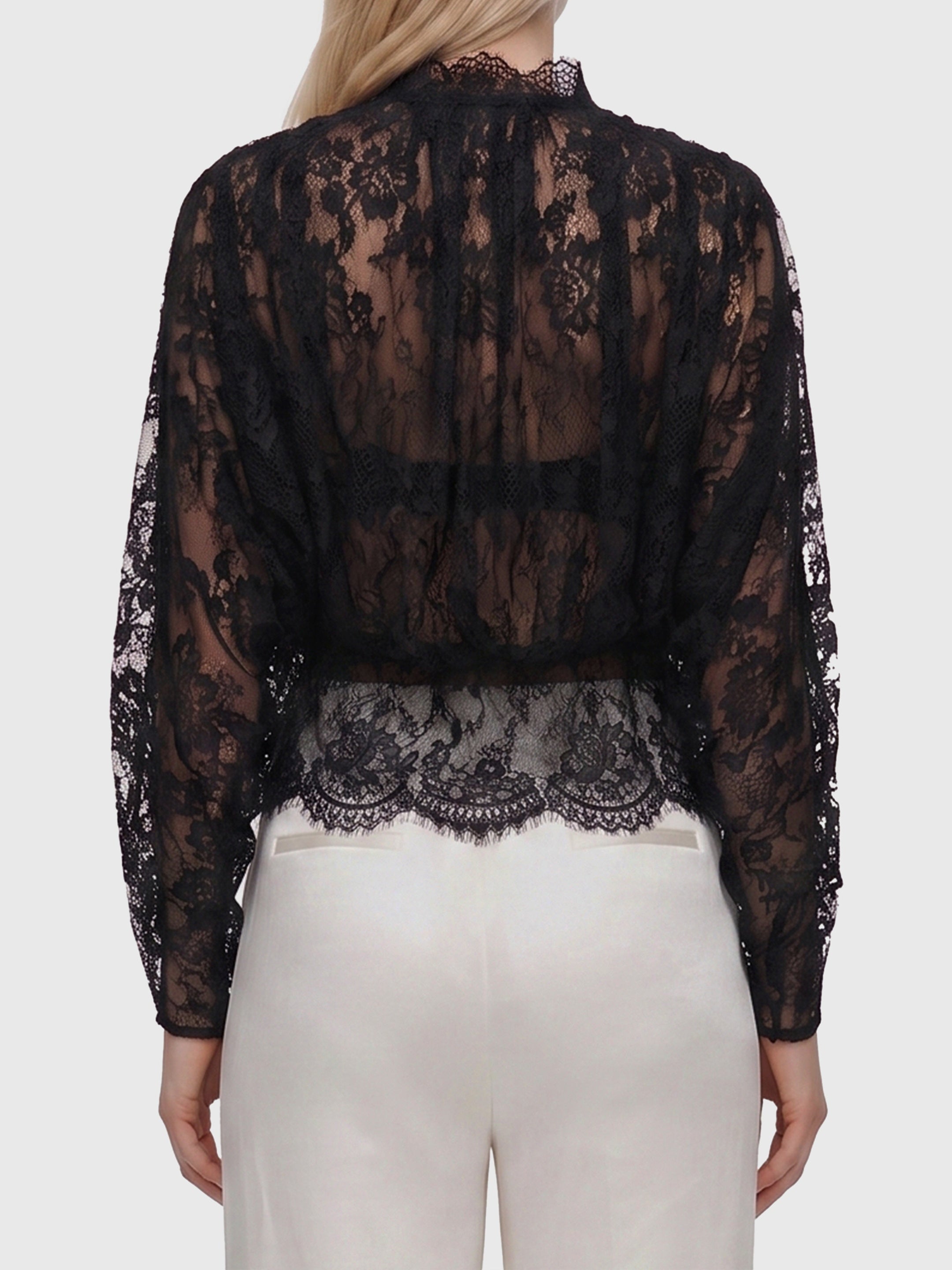 Lace high neck blouse