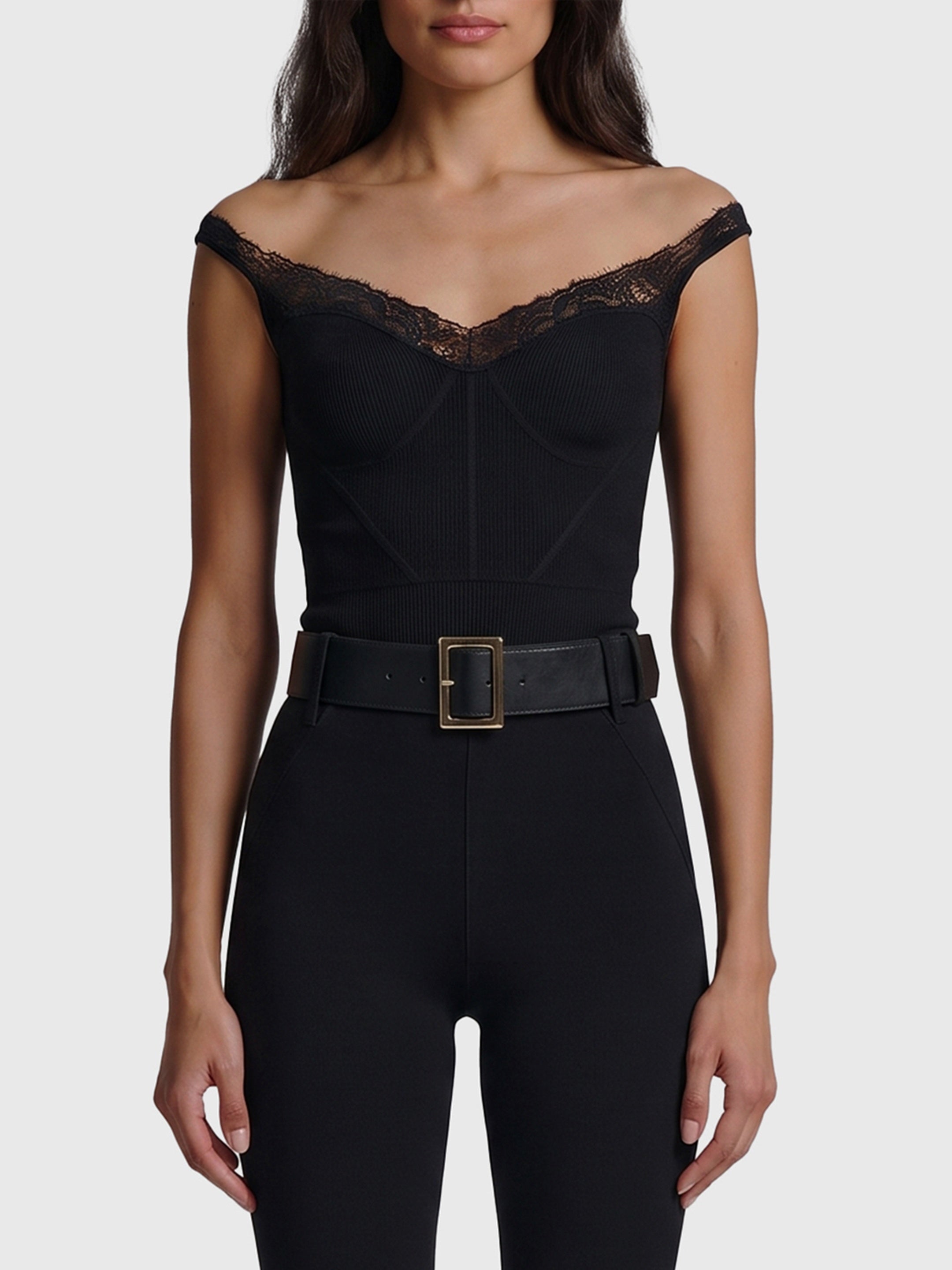 Black knit top