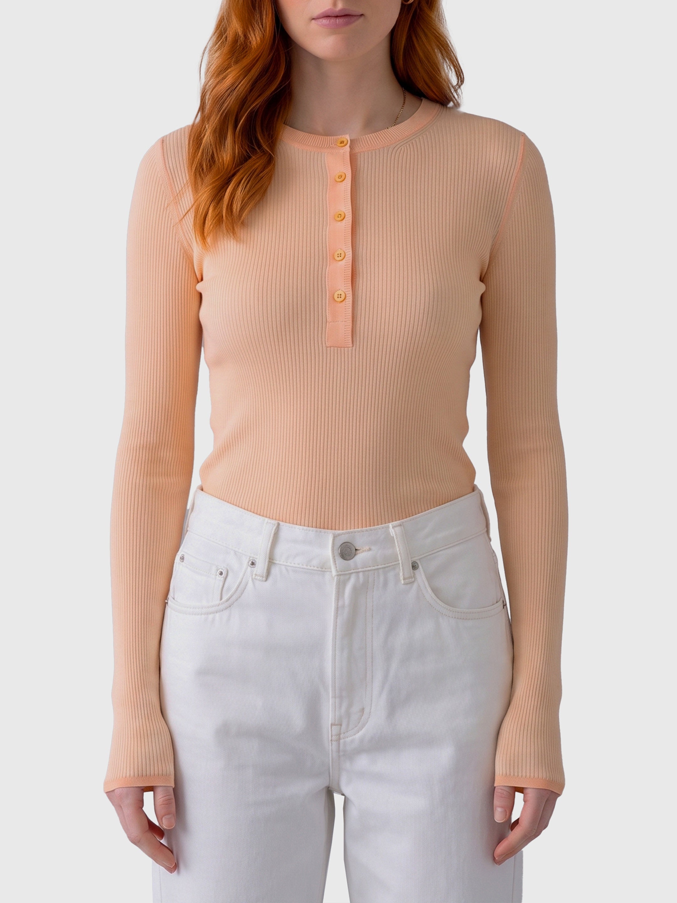 Bleached Orange ribbed top