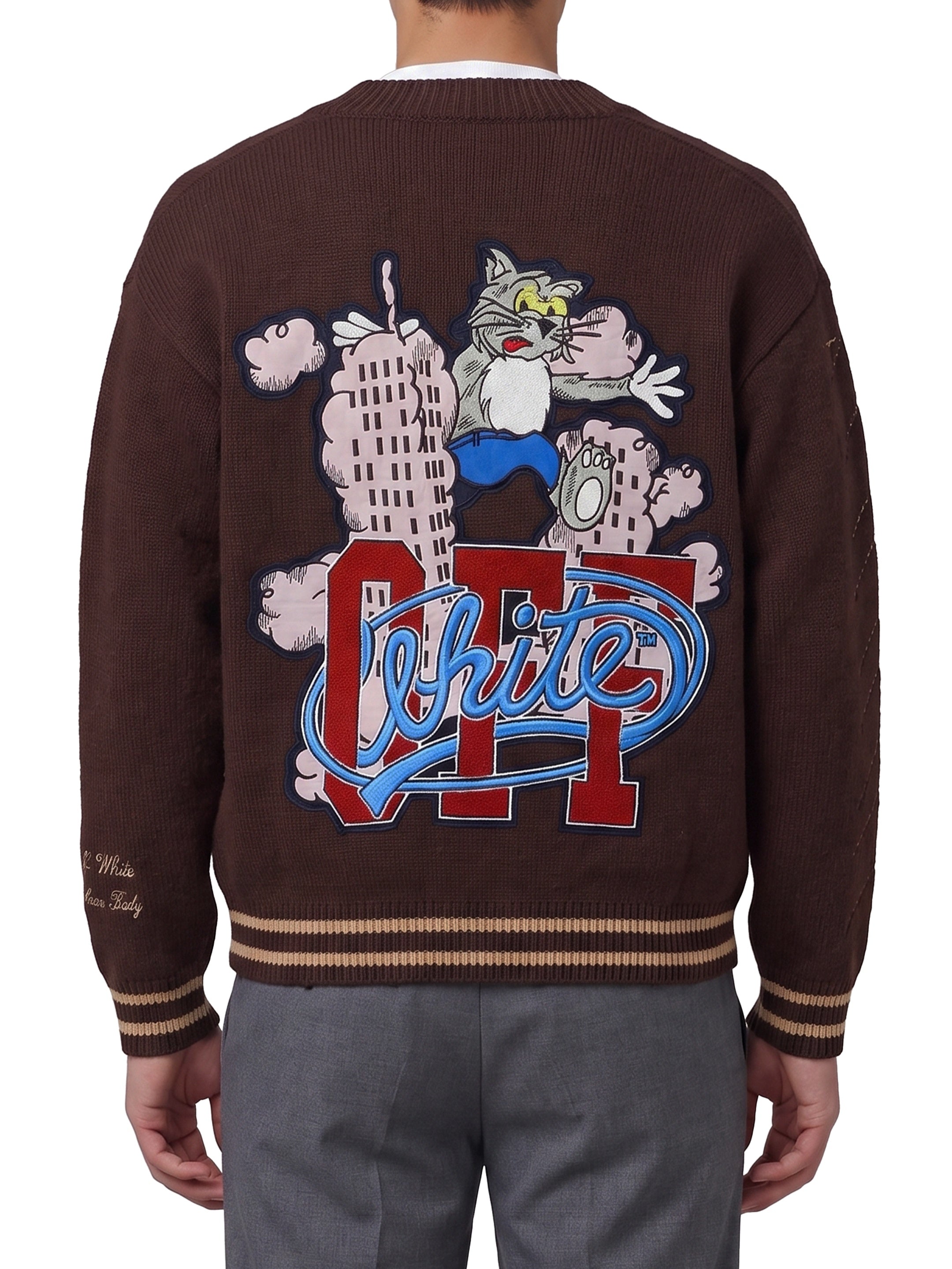 Cat Off Varsity knit cardigan